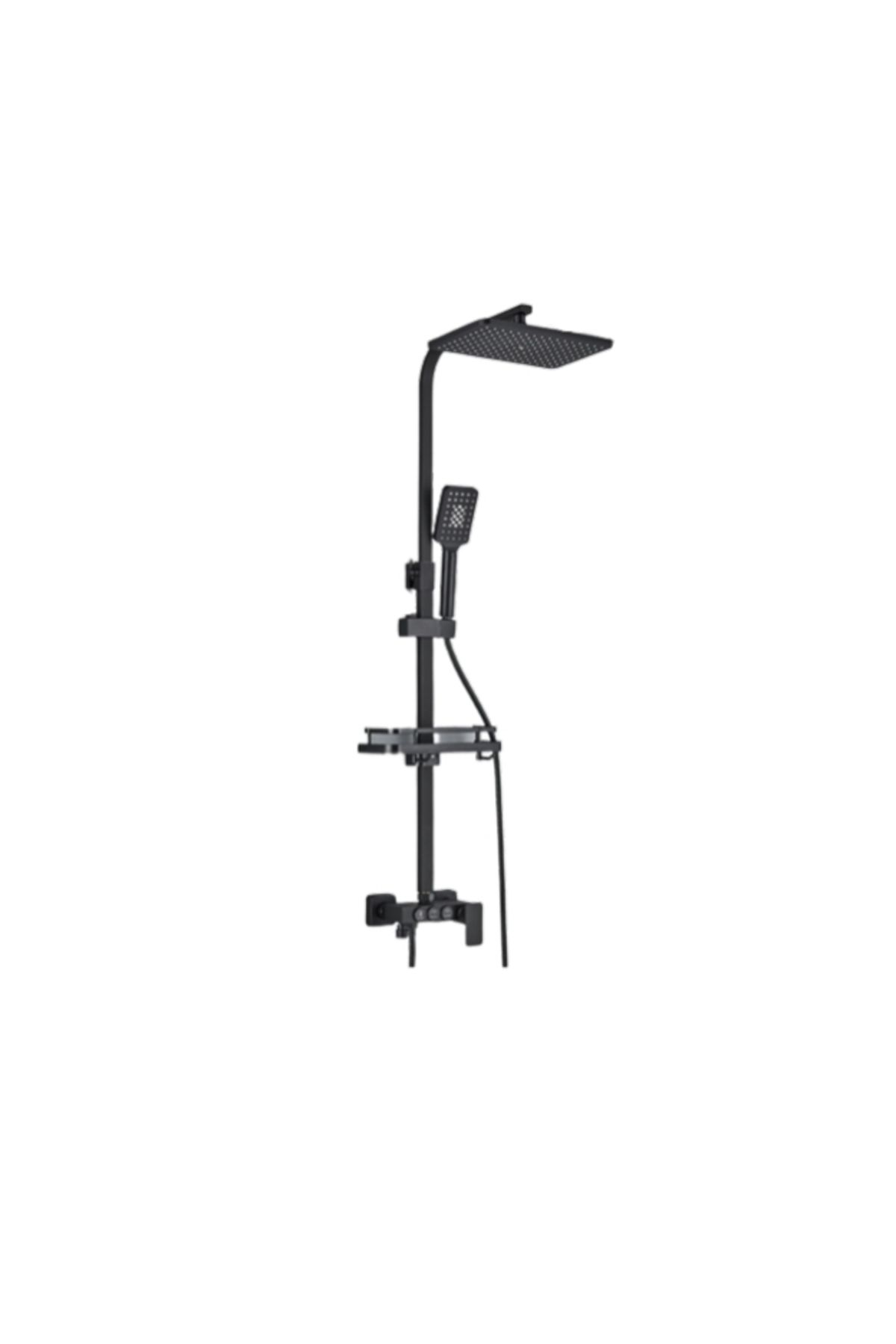 Blackswan Design Coloana Dus, Blackswan, Tip M221, Model Negru Mat, Dus Mana Tip Spa Si Pipa Mobila, 116 Cm - One Size