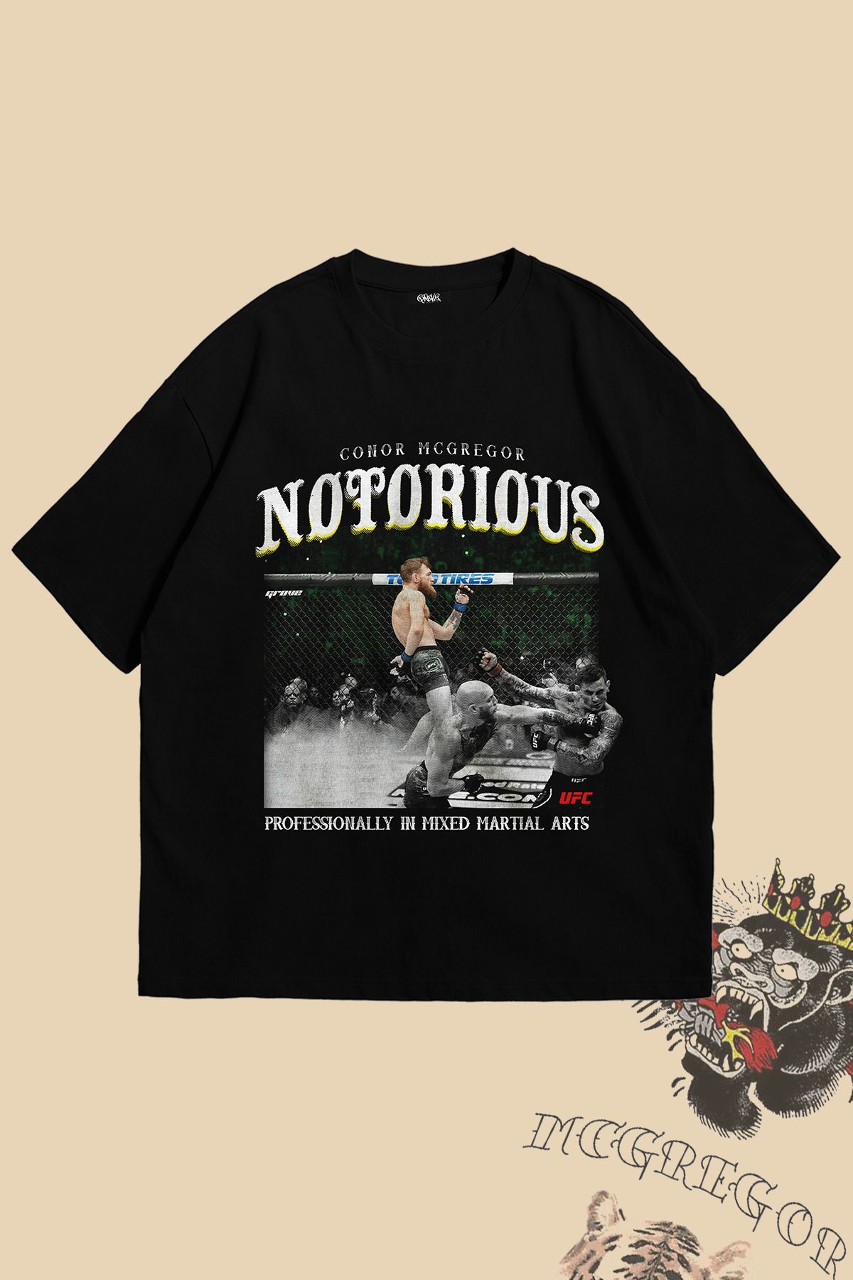 Grove Fashion Conor McGregor King Dance Baskılı Unisex Oversize T-Shirt