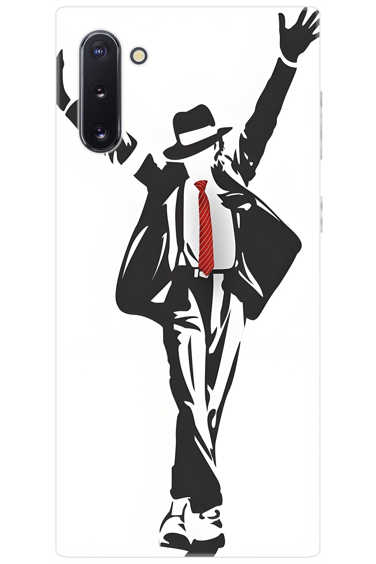 Ceppare Samsung Galaxy Note 10 (SM-N970F) Uyumlu Kılıf Desenli Silikon Michael Jackson STK:705 CP-MBe9fQG
