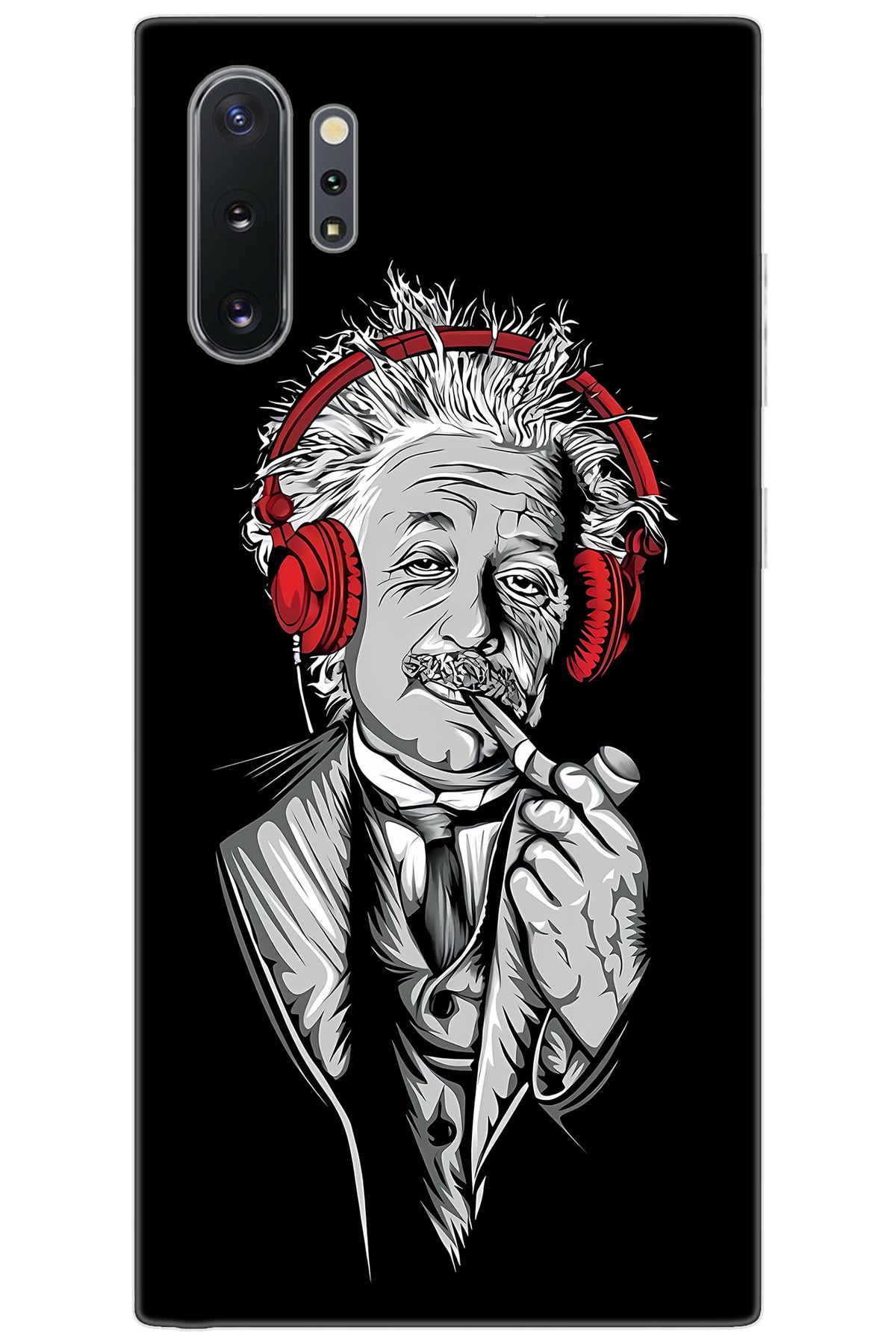 Ceppare Samsung Galaxy Note 10 PLUS (SM-N975F) Uyumlu Kılıf Desen Silikon Albert Einstein STK:658 CP-Dbx4SKl