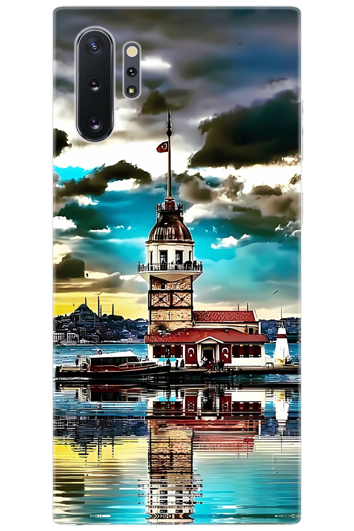 Ceppare Samsung Galaxy Note 10 PLUS (SM-N975F) Uyumlu Kılıf Desenli Silikon Kız Kulesi STK:692 CP-3Zisjg7