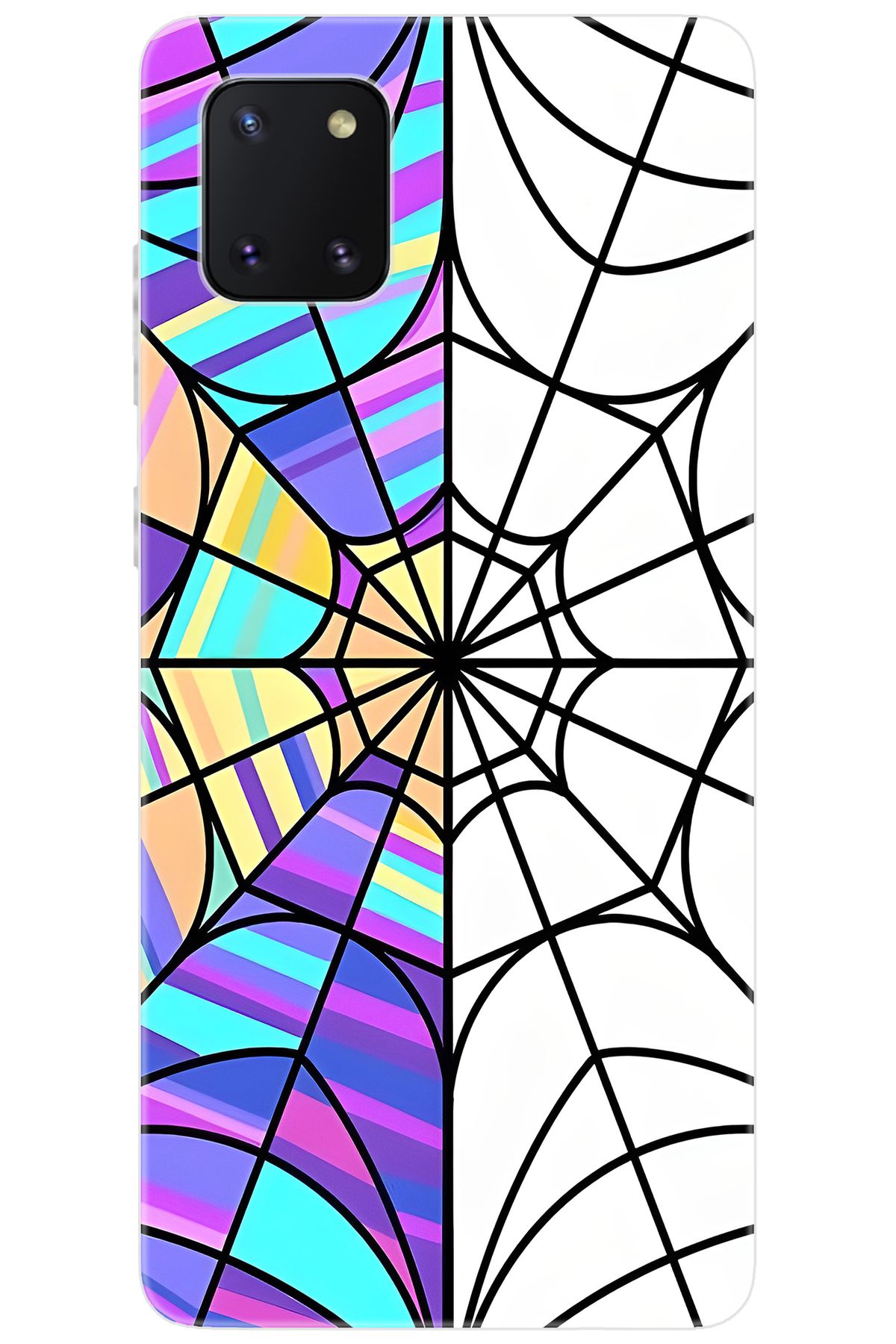 Ceppare Samsung Galaxy Note 10 Lite (SM-N770F) Uyumlu Kılıf Desenli Silikon Örümcek Ağı STK:753 CP-ICMSjP1