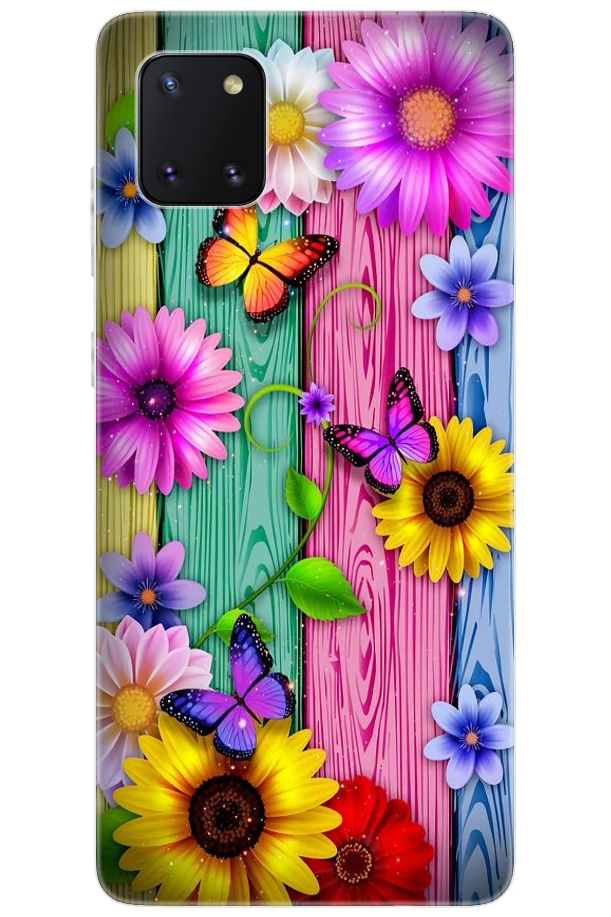 Ceppare Samsung Galaxy Note 10 Lite (SM-N770F) Uyumlu Kılıf Silikon Papatya Kelebekler STK:719 CP-a8qZ8mf