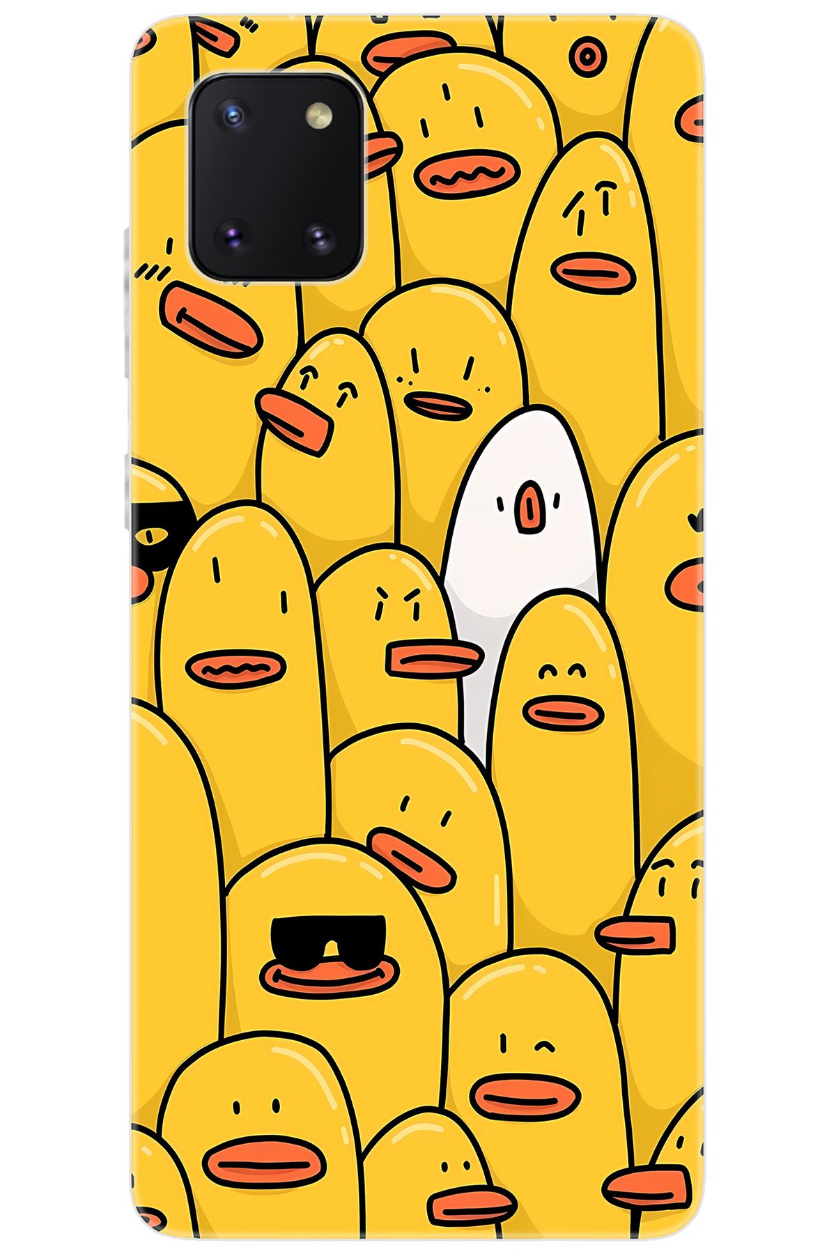 Ceppare Samsung Galaxy Note 10 Lite (SM-N770F) Uyumlu Kılıf Desenli Silikon Cool Ördek STK:650 CP-k4KHUum