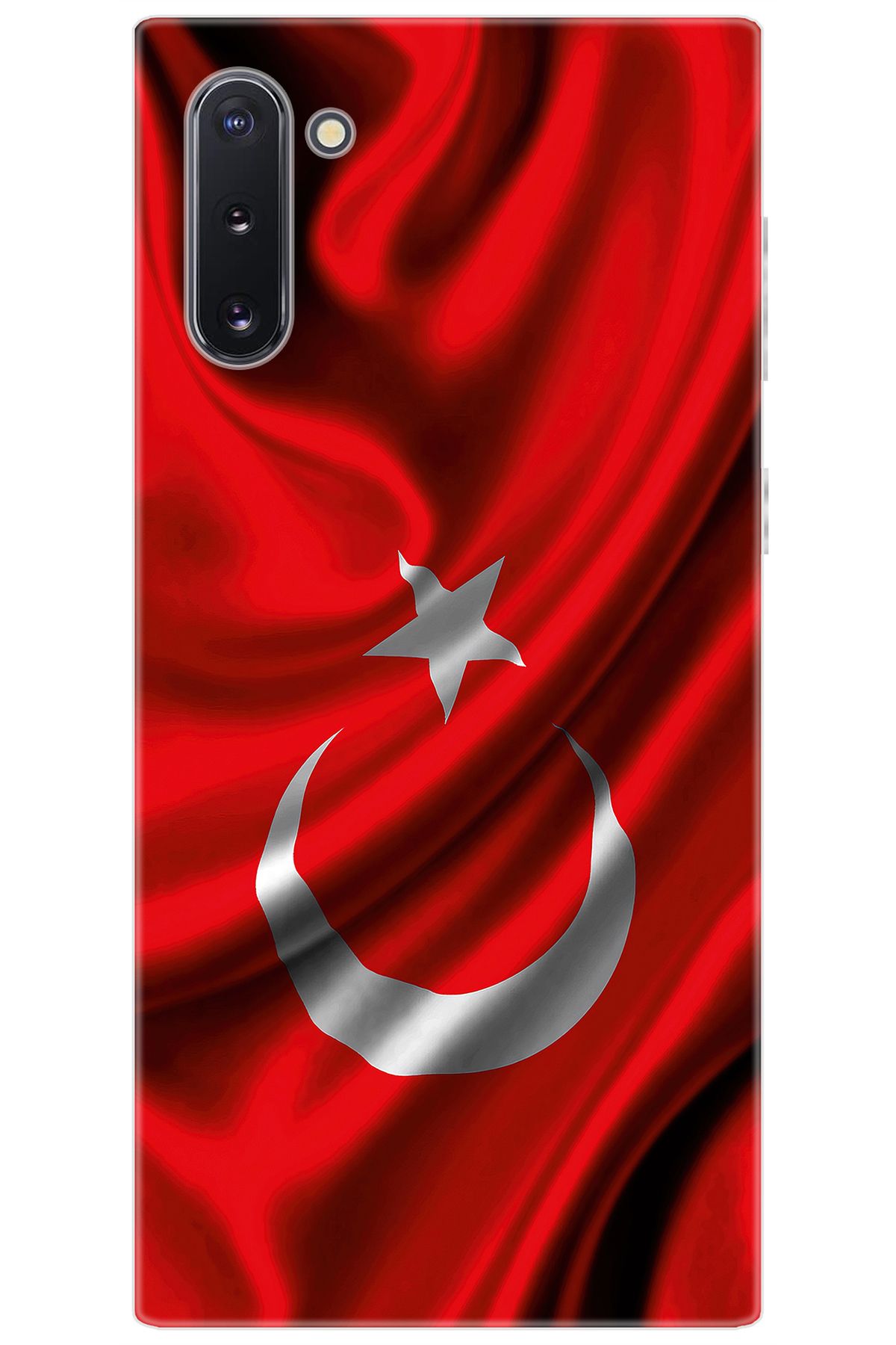 Ceppare Samsung Galaxy Note 10 (SM-N970F) Uyumlu Kılıf Desenli Silikon Türk Bayrağı STK:369 CP-u6aLL1I