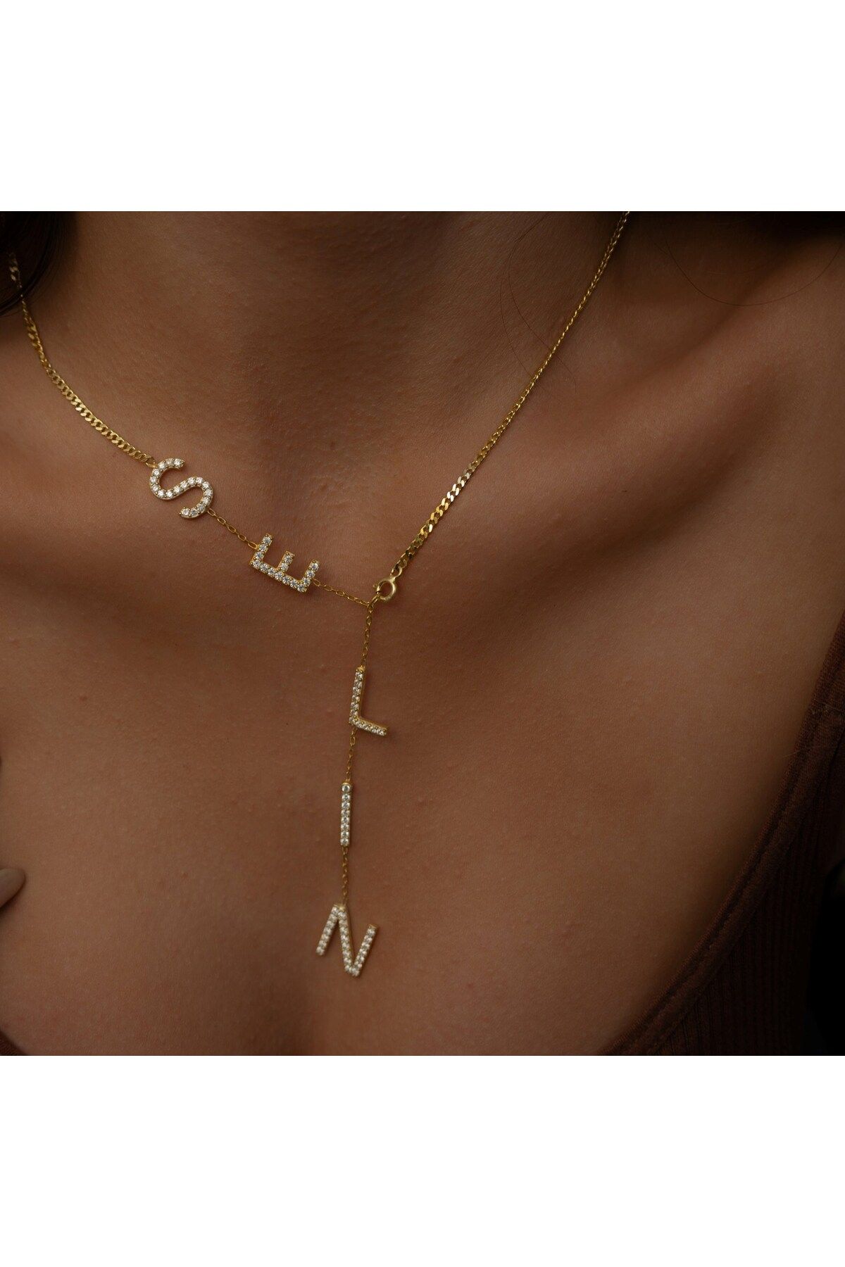 beonejewelry ZİRKON TAŞLI İSİMLİ YAZ KOLYESİ | 925 GÜMÜŞ