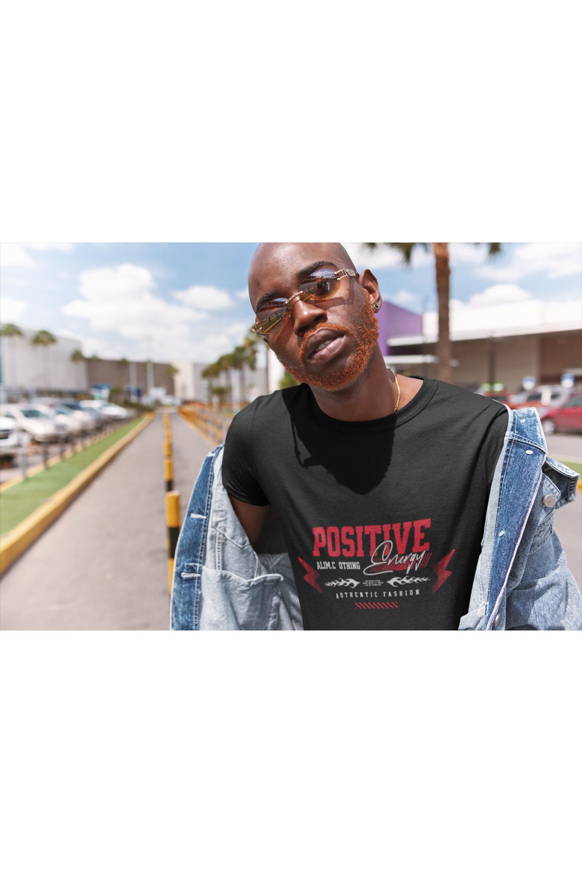 beloved.co Positive Energy Yazılı Dijital Baskılı Regular Fit %100 Pamuk T-Shirt