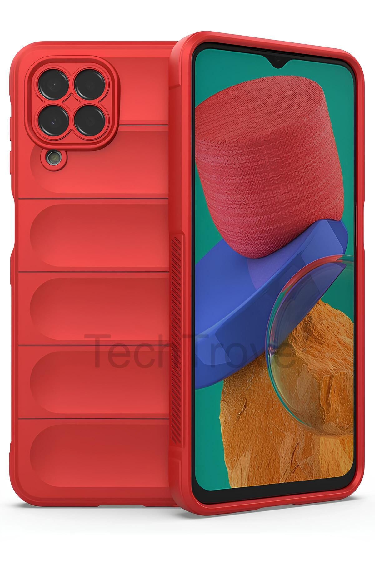 TechTrove Samsung Galaxy M33 Kılıf Elde Kaymaz İçi Kadife Silikon Kapak