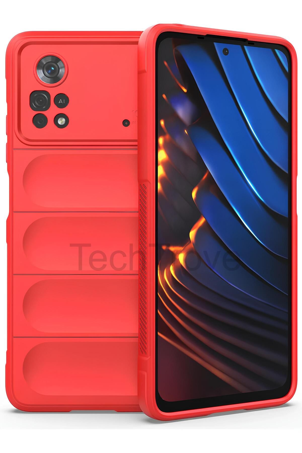 TechTrove Xiaomi Poco X4 Pro 5G Kılıf Elde Kaymaz İçi Kadife Silikon Kapak