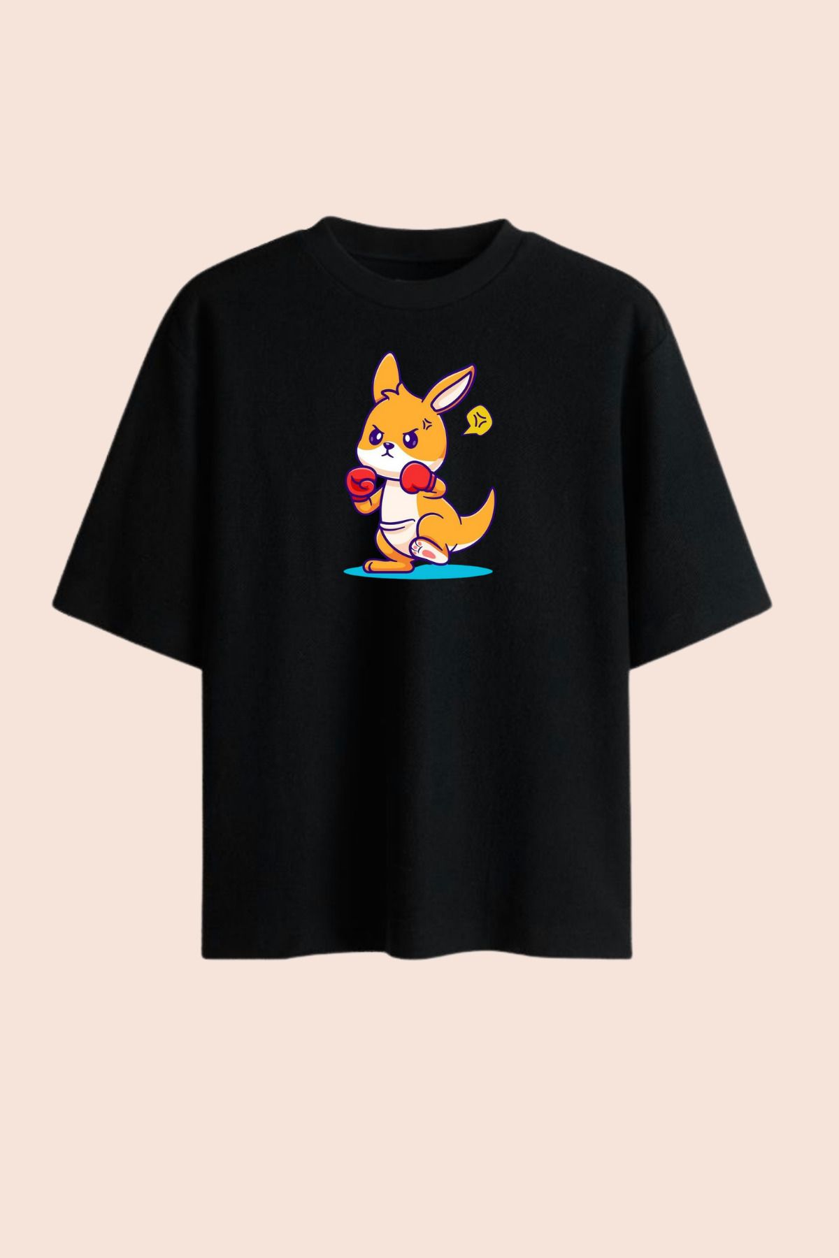 Dupe Design Kanguru Gym Baskılı Oversize T-shirt