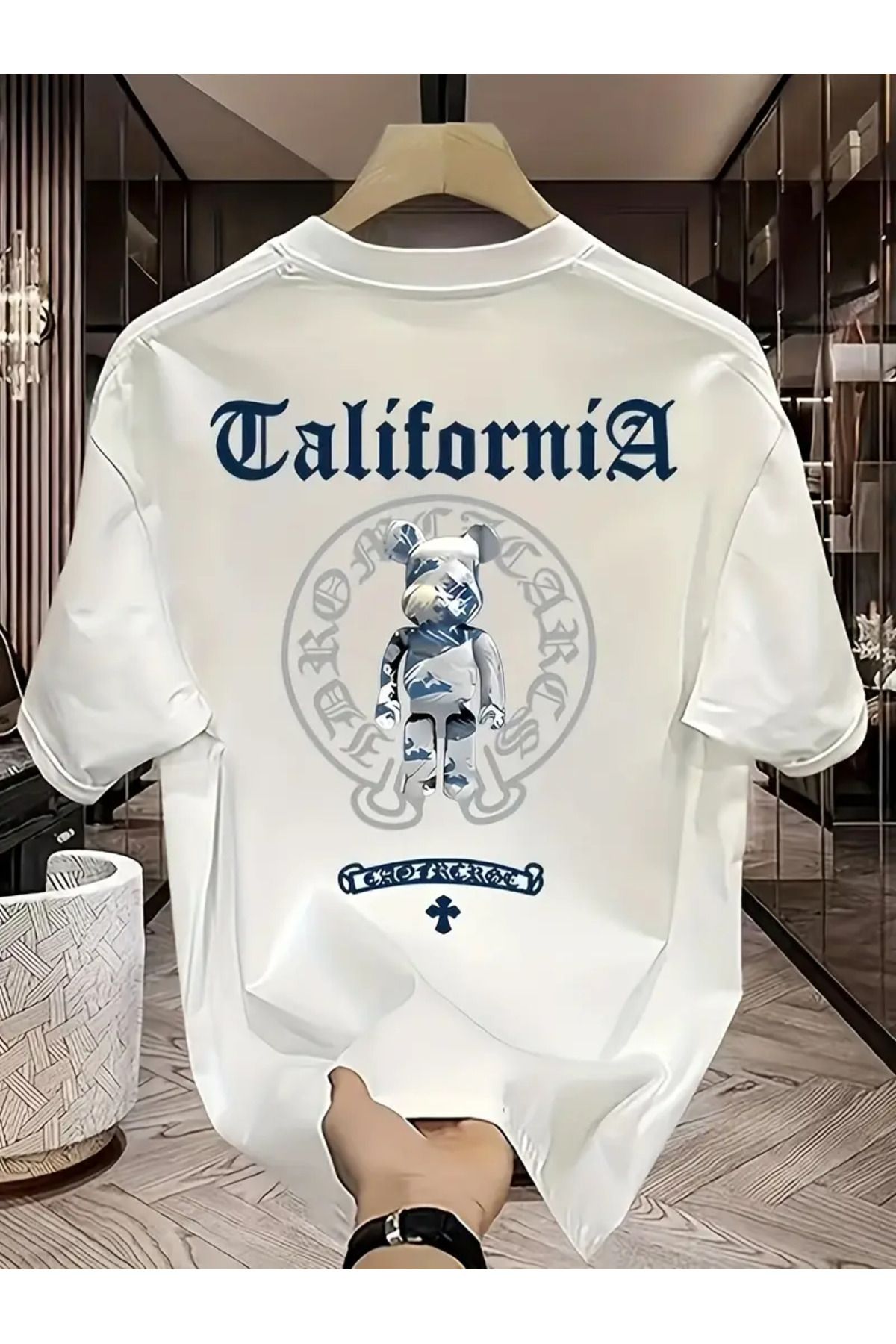 AEMİ Unisex California Oversize Bisiklet Yaka T-shirt
