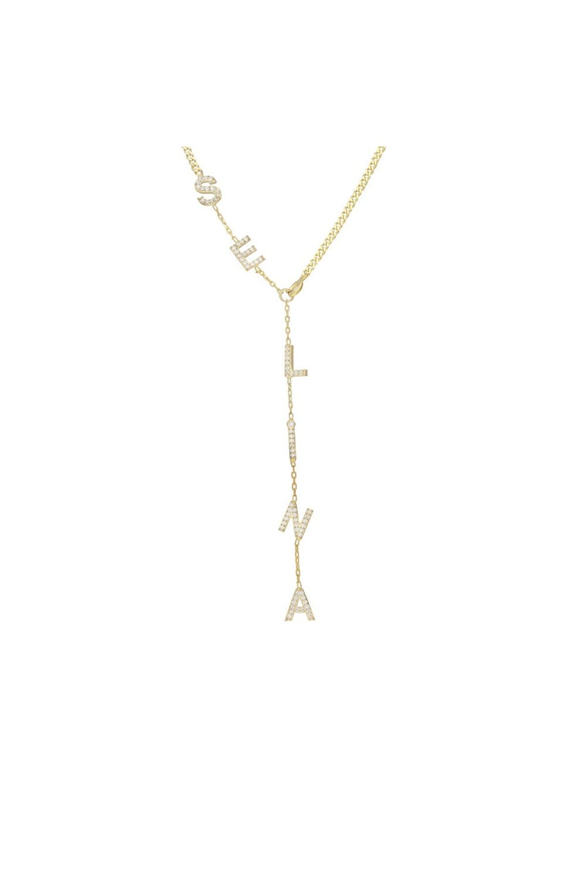 beonejewelry ZİRKON TAŞLI İSİMLİ YAZ KOLYESİ 2 | 925 GÜMÜŞ