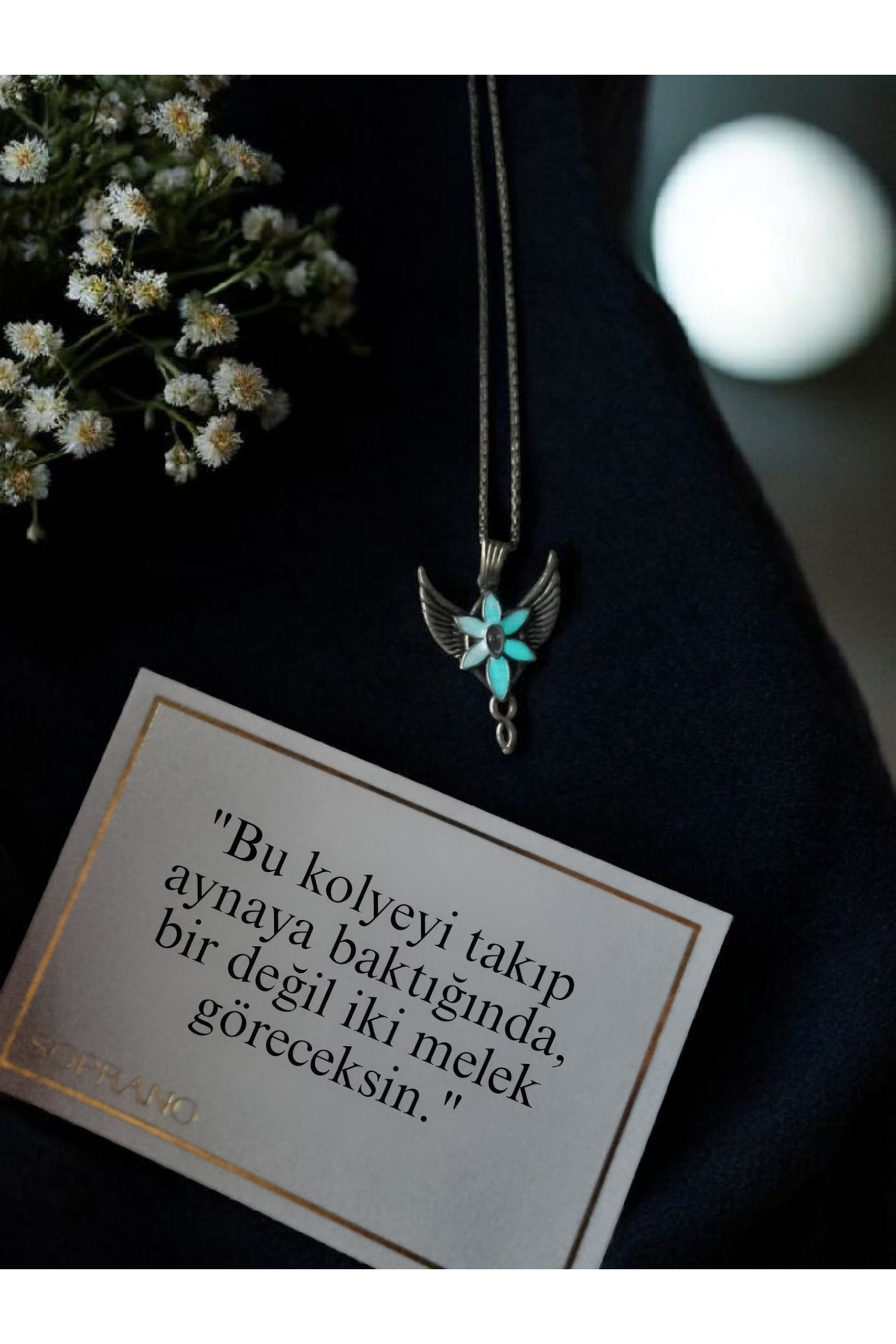 SOME SHINE  Gece Parlayan Melek Kolye 925 Ayar Gümüş Akşam Yıldızı Arwen Evenstar Kolye - Görsel 5