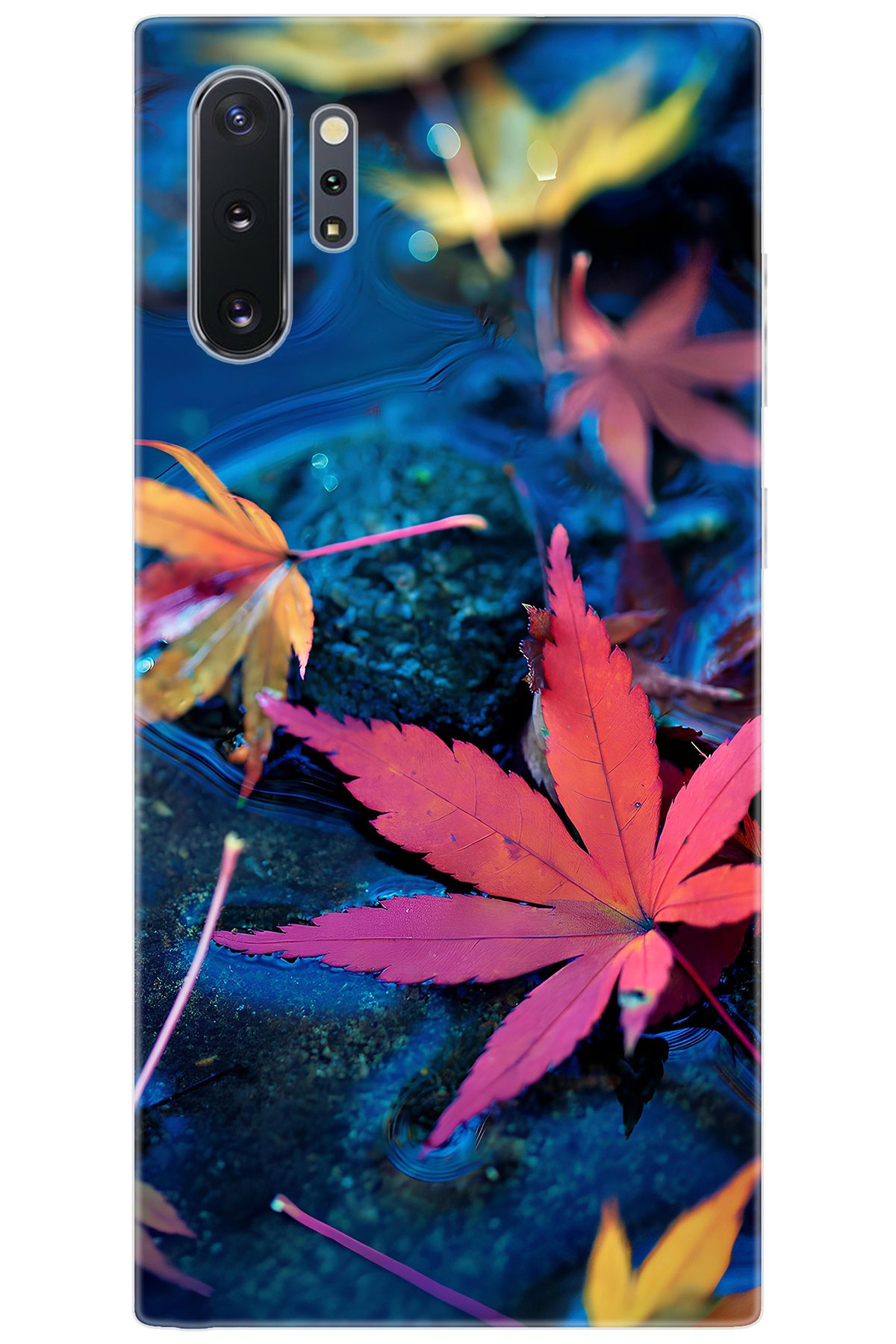 Ceppare Samsung Galaxy Note 10 PLUS (SM-N975F) Uyumlu Kılıf Desenli Silikon Yapraklar STK:702 CP-e3QcgTy