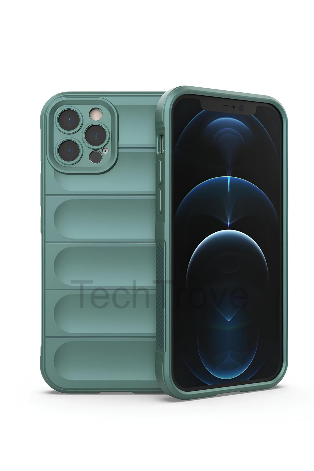 TechTrove iPhone 12 Pro Kılıf Elde Kaymaz İçi Kadife Silikon Kapak