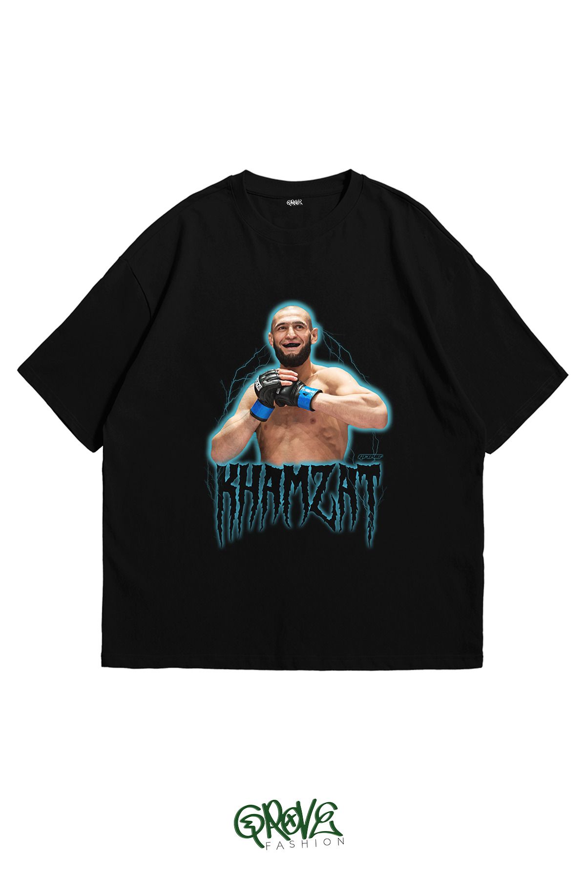 Grove Fashion Khamzat Chimaev Smile Baskılı Unisex Oversize T-Shirt