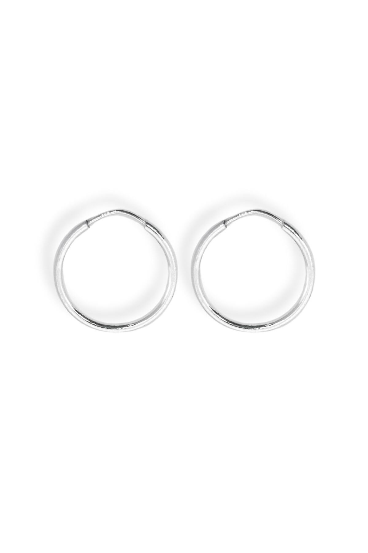oya silver İnce Gümüş Halka Küpe 1.5mm 1.7x1.7CM