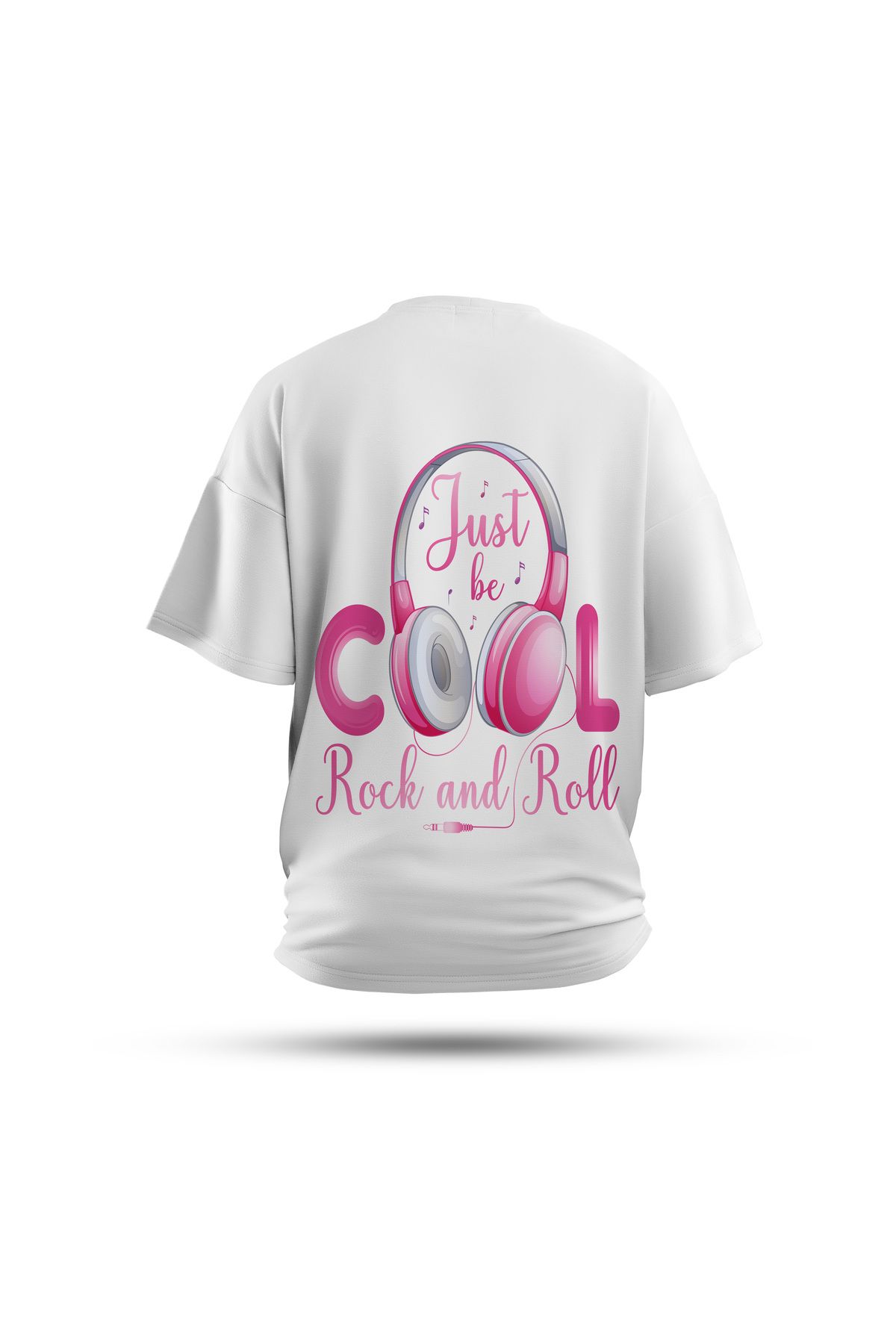 Zestia Unisex T-Shirt, Rock the Vibe Sırt Baskılı, Regular, %100 Pamuk, Beyaz T-Shirt No: 0290