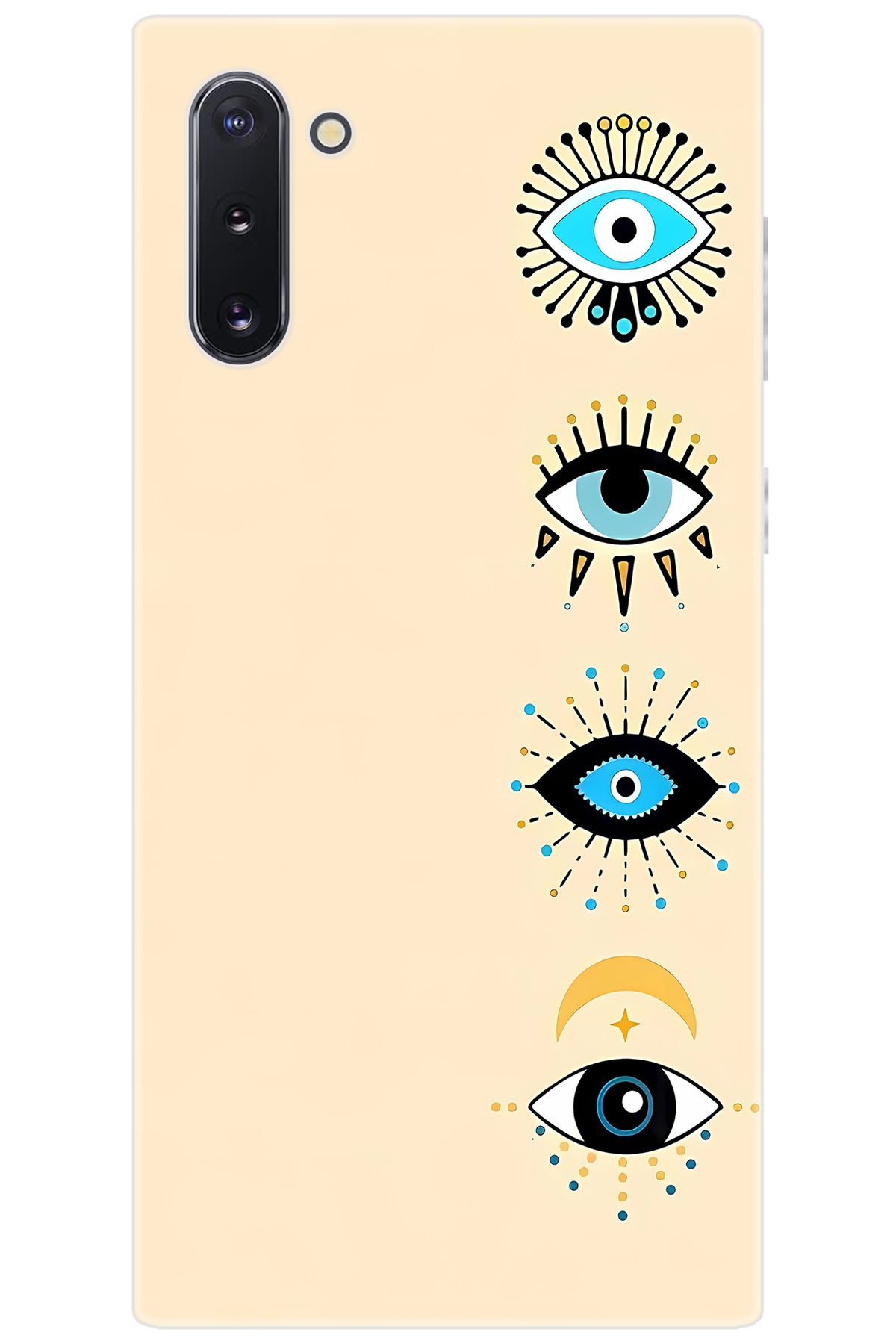 Ceppare Samsung Galaxy Note 10 (SM-N970F) Uyumlu Kılıf Desenli Silikon Nazar Gözler STK:742 CP-ShPriyc