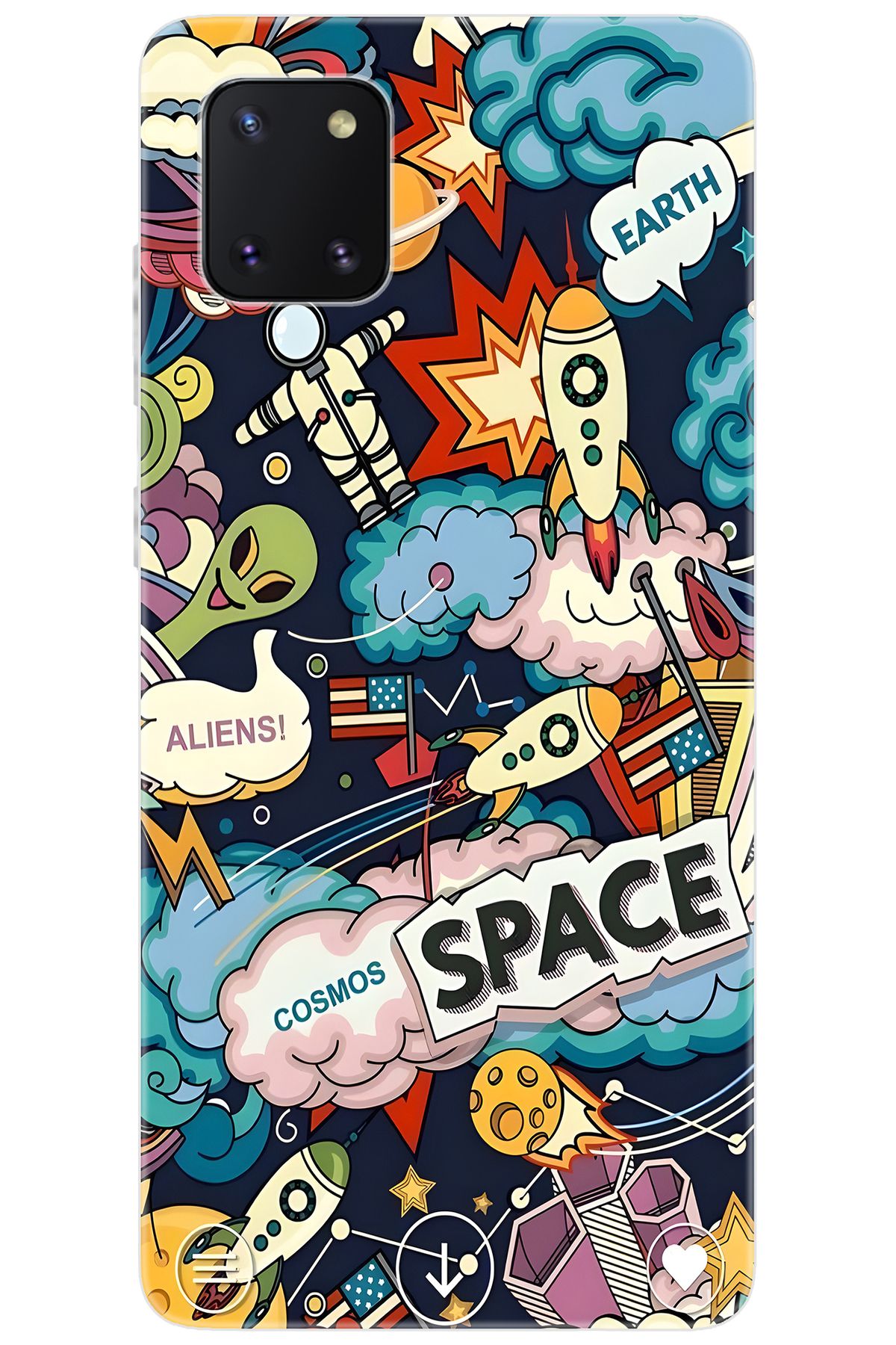 Ceppare Samsung Galaxy Note 10 Lite (SM-N770F) Uyumlu Kılıf Desenli Silikon Space STK:633 CP-DzfmnWZ