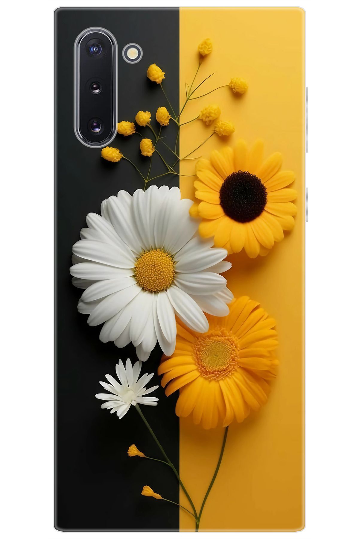 Ceppare Samsung Galaxy Note 10 (SM-N970F) Uyumlu Kılıf Desenli Silikon Papatya Serisi STK:737 CP-bOxZqI8