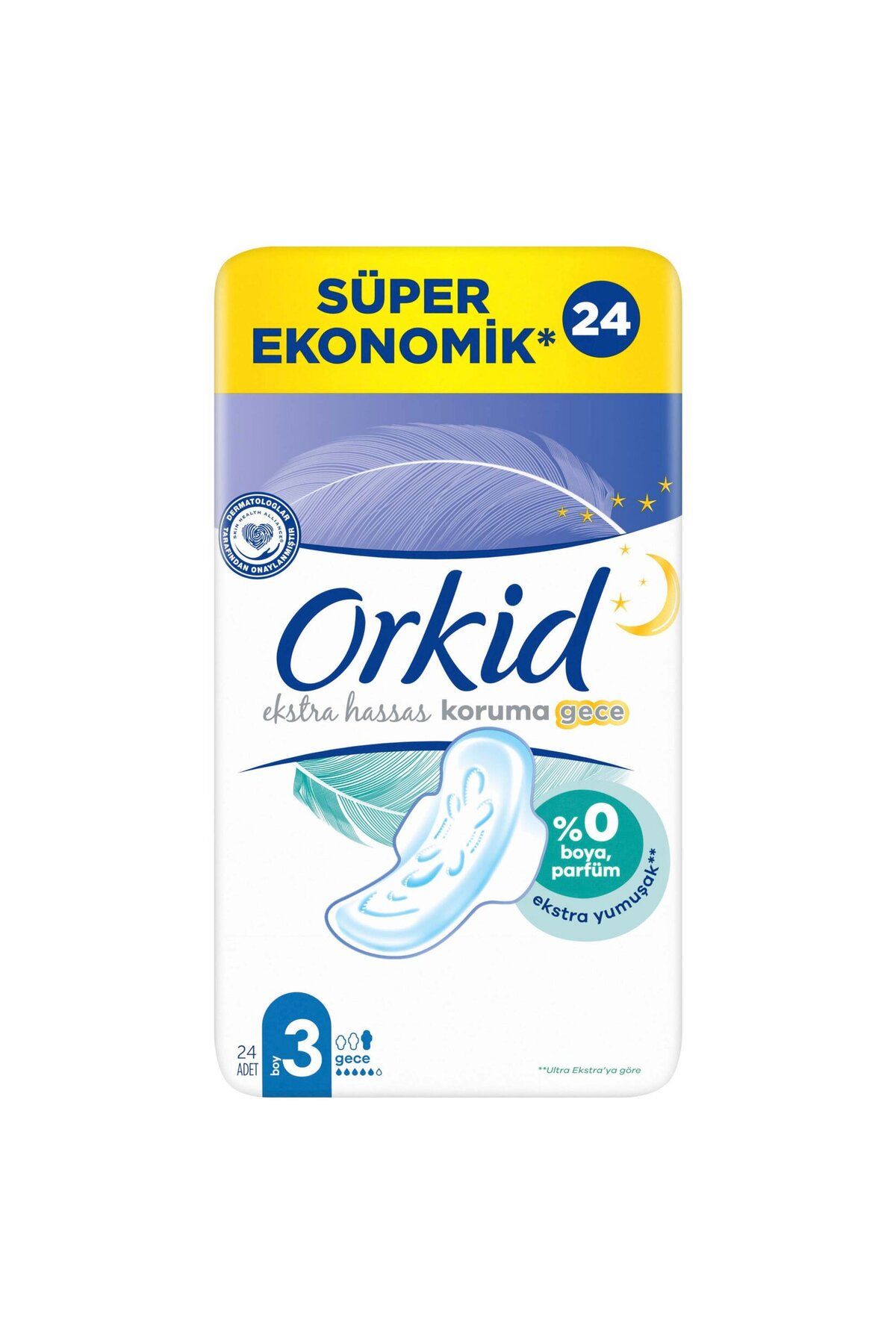 Orkid Ekstra Hassas Dörtlü Gece 24'lü