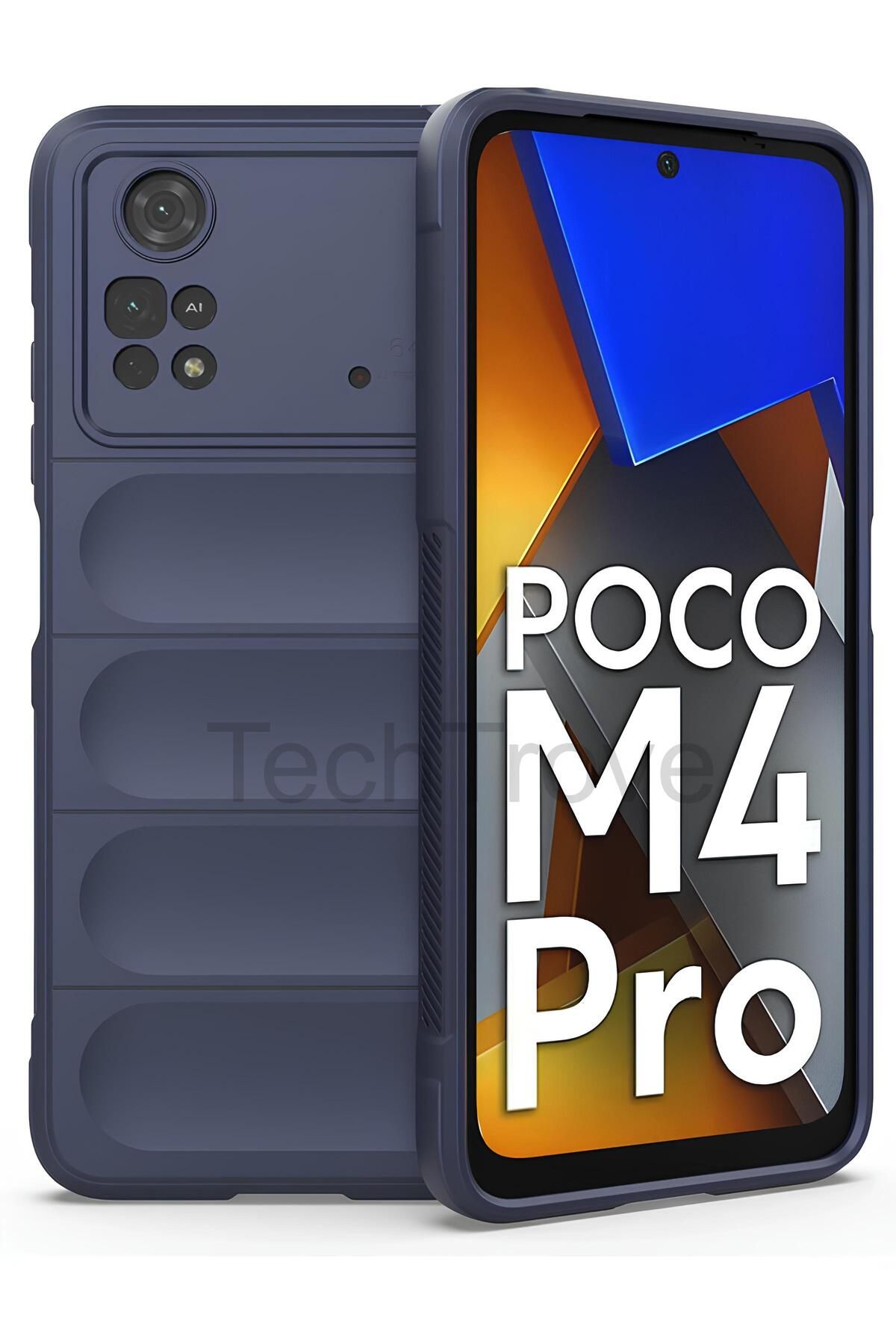 TechTrove Xiaomi Poco M4 Pro 4G Kılıf Elde Kaymaz İçi Kadife Silikon Kapak