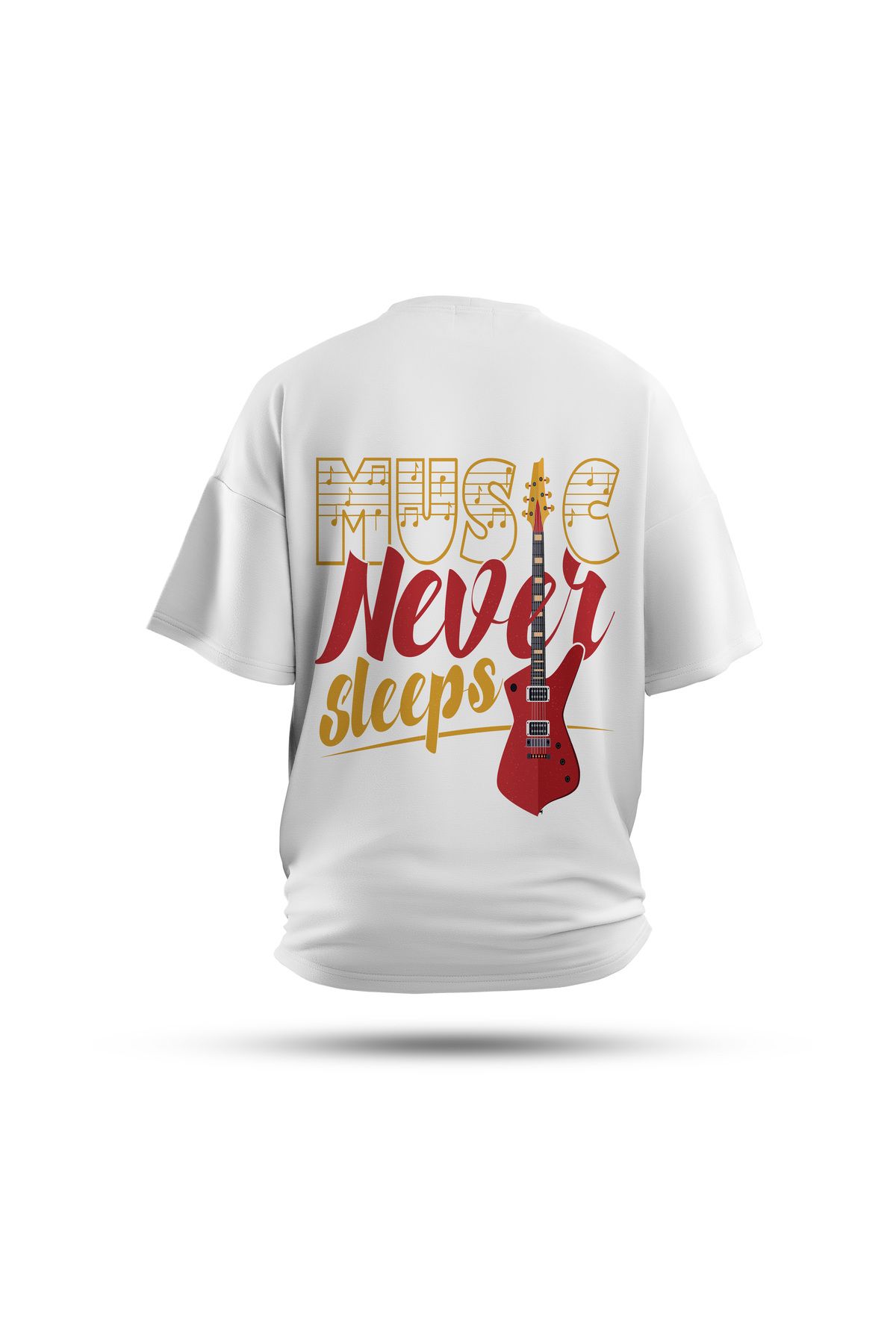 Zestia Unisex T-Shirt, Never Silent Sırt Baskılı, Regular, %100 Pamuk, Beyaz T-Shirt No: 0289