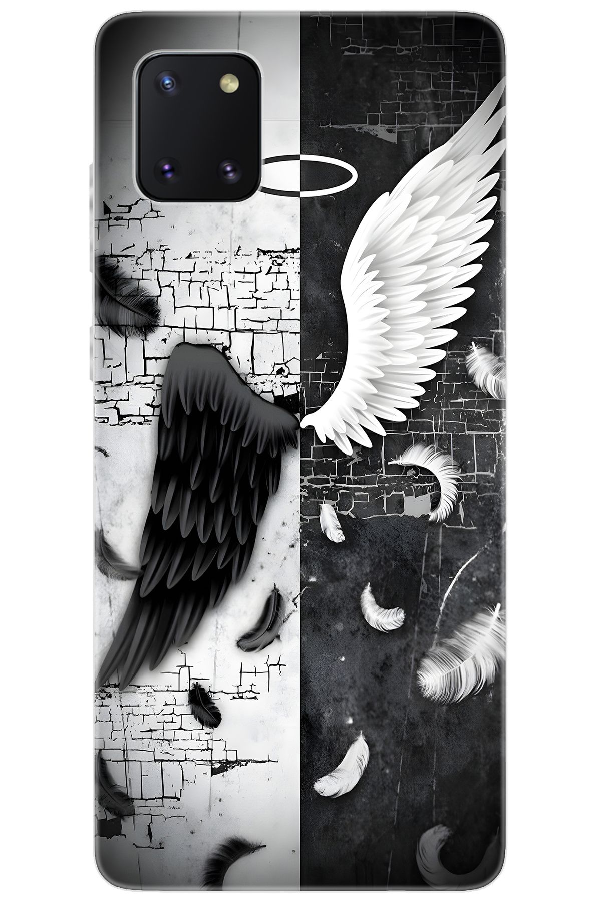 Ceppare Samsung Galaxy Note 10 Lite (SM-N770F) Uyumlu Kılıf Desen Silikon Melek ve Şeytan STK:715 CP-yKZs2Pj