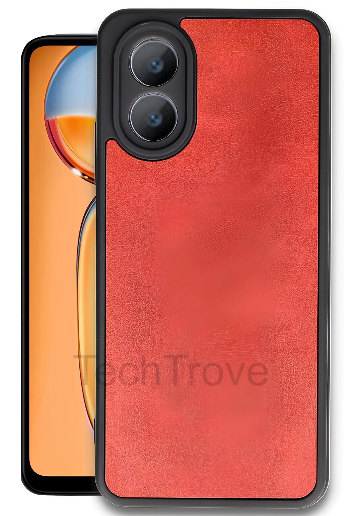 TechTrove Oppo A38 Kılıf Premium Deri Dokulu Ekstra Darbe Korumalı Kapak