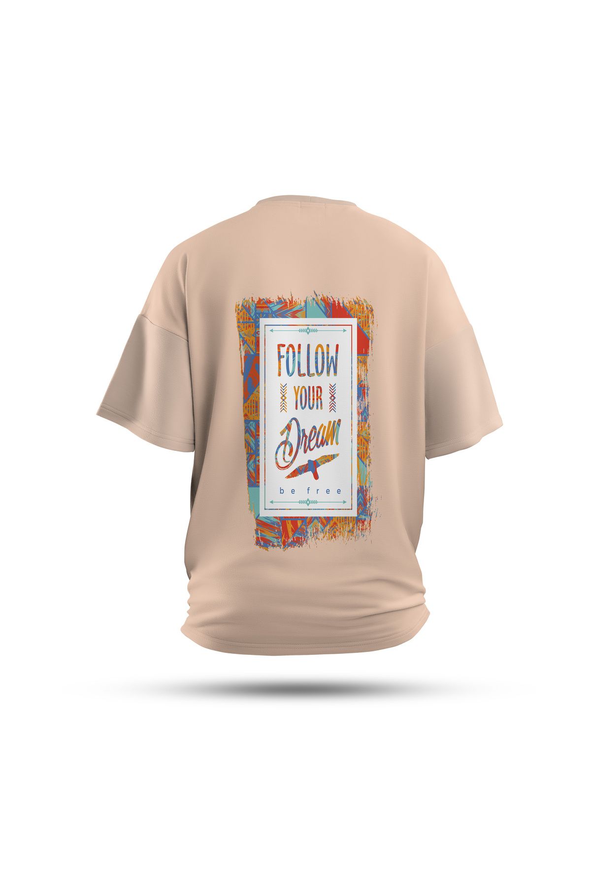 Zestia Unisex T-Shirt, Vintage Dream Sırt Baskılı, Regular, %100 Pamuk, Krem T-Shirt No: 0261