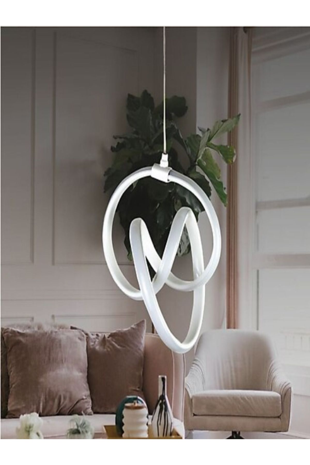 ToshbicShop İmza Model Tekli Modern Sarkıt Led Beyaz Işık Ultra Power Led Avize Salon Mutfak Oda Hol Ledli Avize