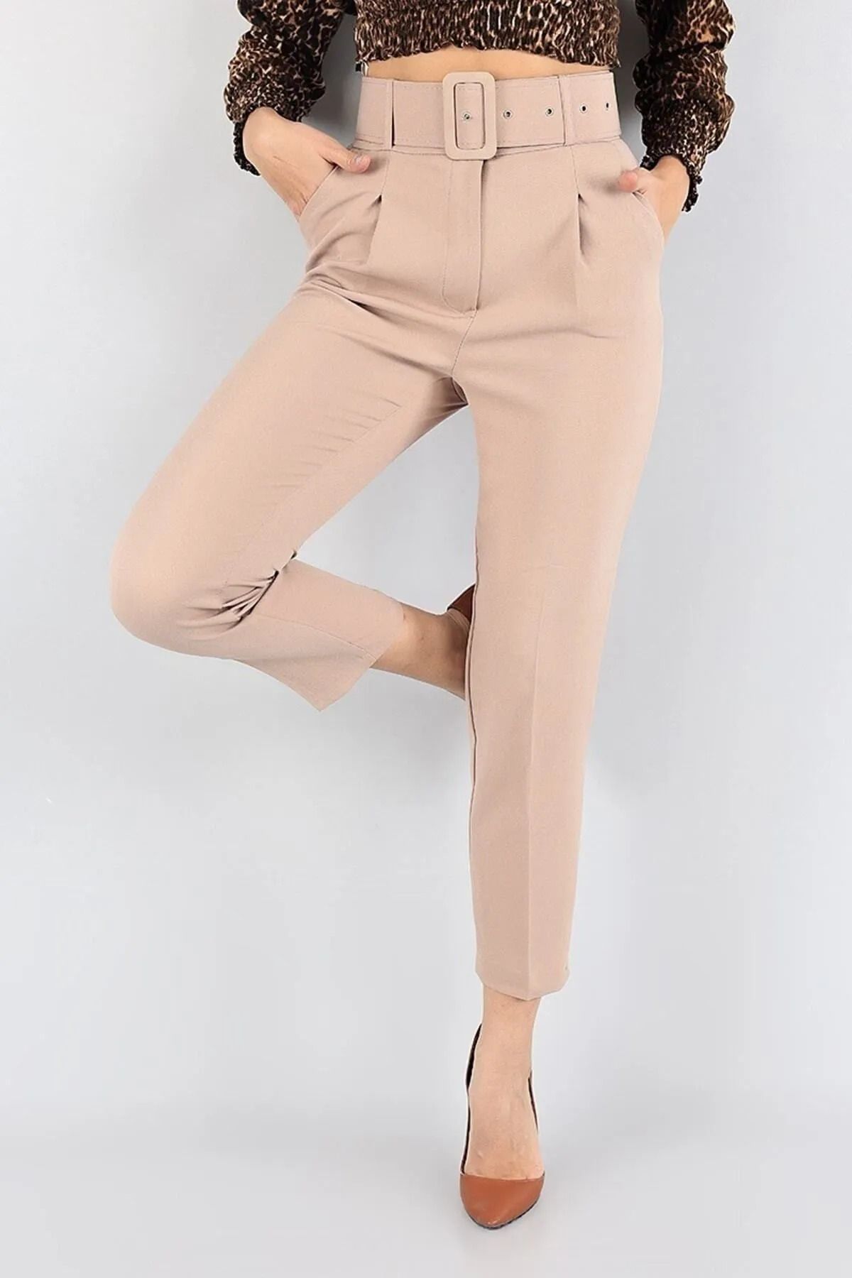 Rift Jeans Slim Fit Havuç Paça Kemerli Pantolon