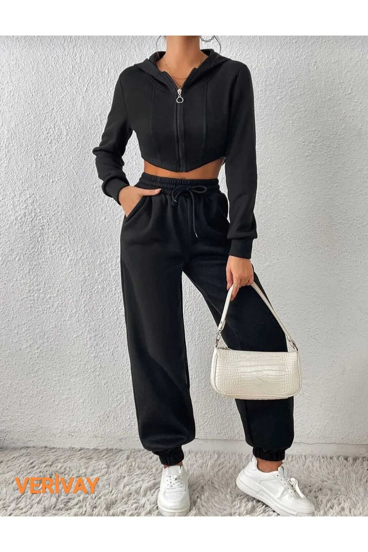Verivay Jogger Eşofman Altı Lastik Paça Yüksek Bel Eşofman altı VERİ02