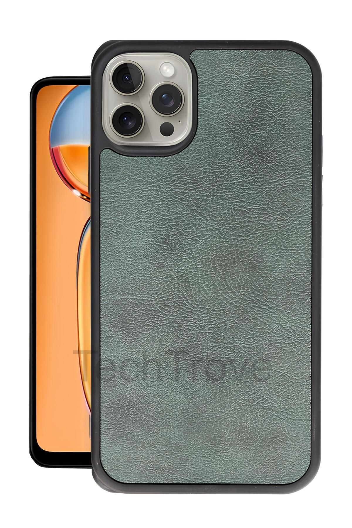 TechTrove iPhone 14 Pro Max Kılıf Premium Deri Dokulu Ekstra Darbe Korumalı Kapak