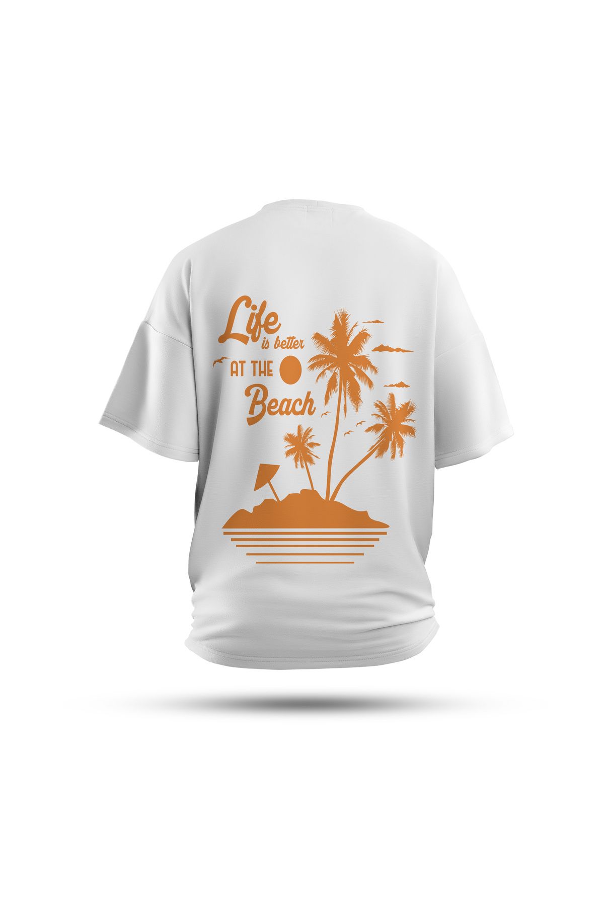 Zestia Unisex T-Shirt, Life İs Butter Sırt Baskılı, Regular, %100 Pamuk, Beyaz T-Shirt No: 0279