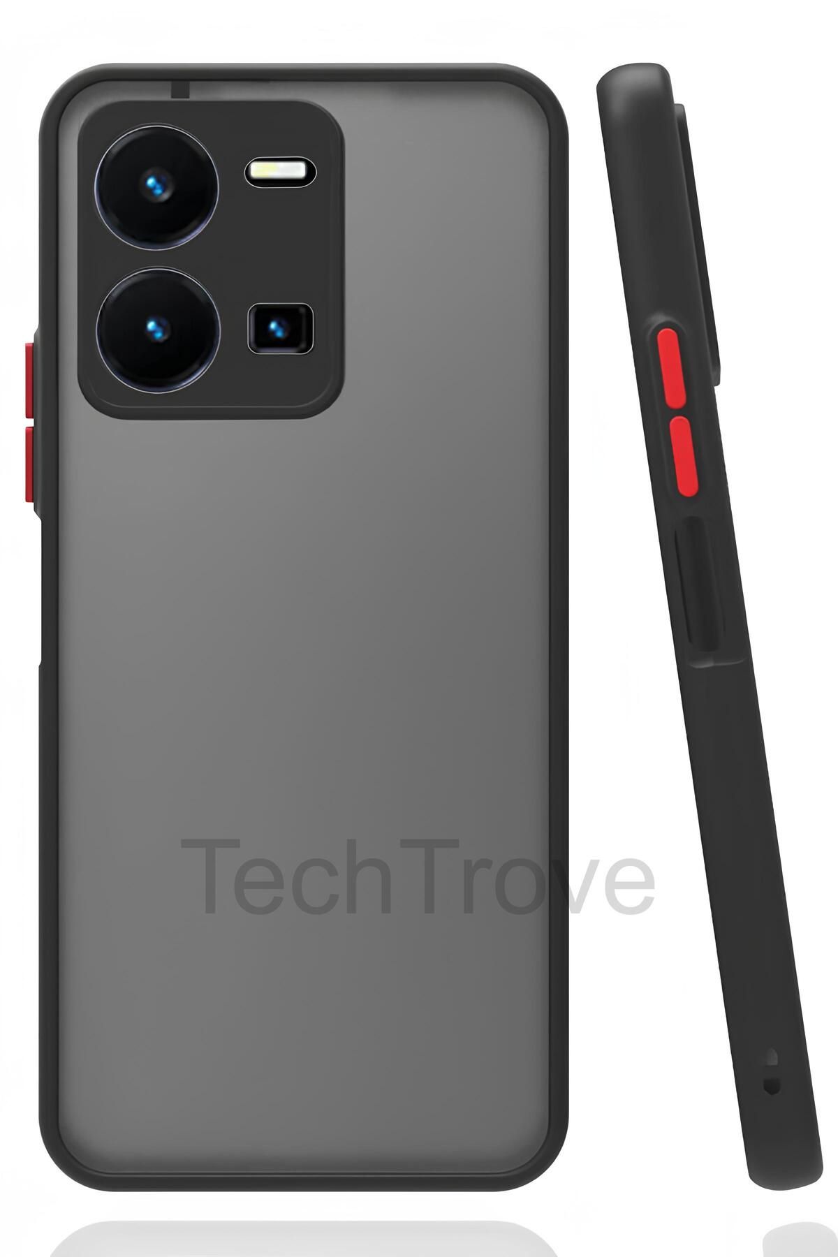 TechTrove Vivo Y35 Kılıf Darbe ve Kamera Korumalı Lüks Mat Silikon Kapak