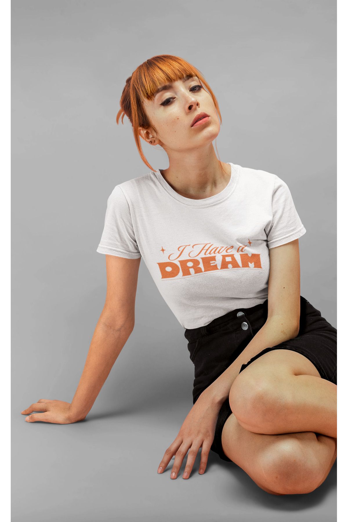 beloved.co I Have a Dream Yazılı Dijital Baskılı Regular Fit %100 Pamuk T-Shirt