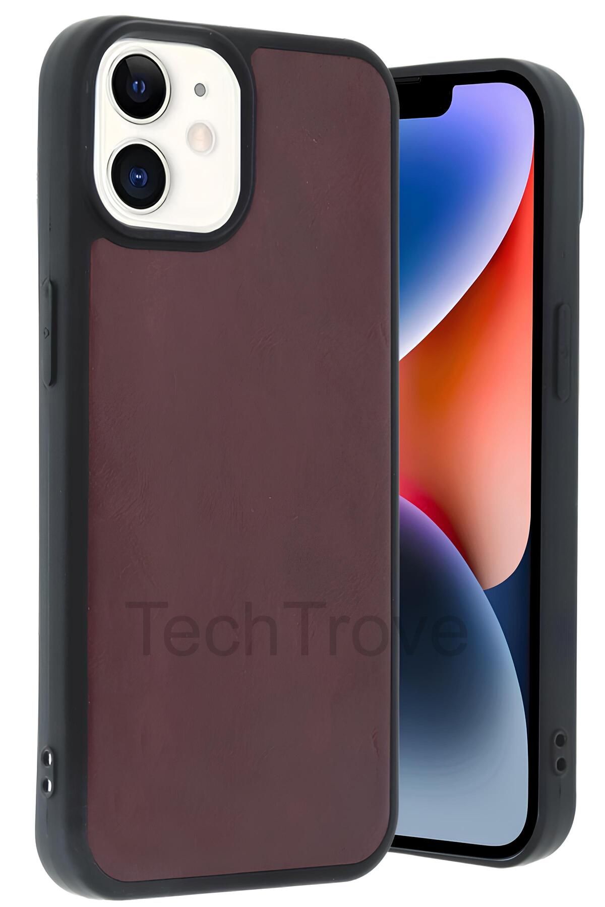 TechTrove iPhone 11 Kılıf Premium Deri Dokulu Ekstra Darbe Korumalı Kapak