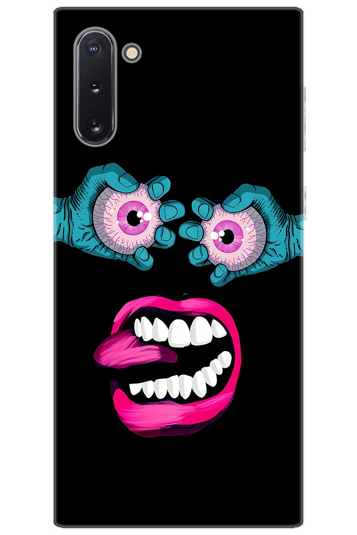 Ceppare Samsung Galaxy Note 10 (SM-N970F) Uyumlu Kılıf Desenli Silikon Çılgın Gözler STK:657 CP-dgrdNXX
