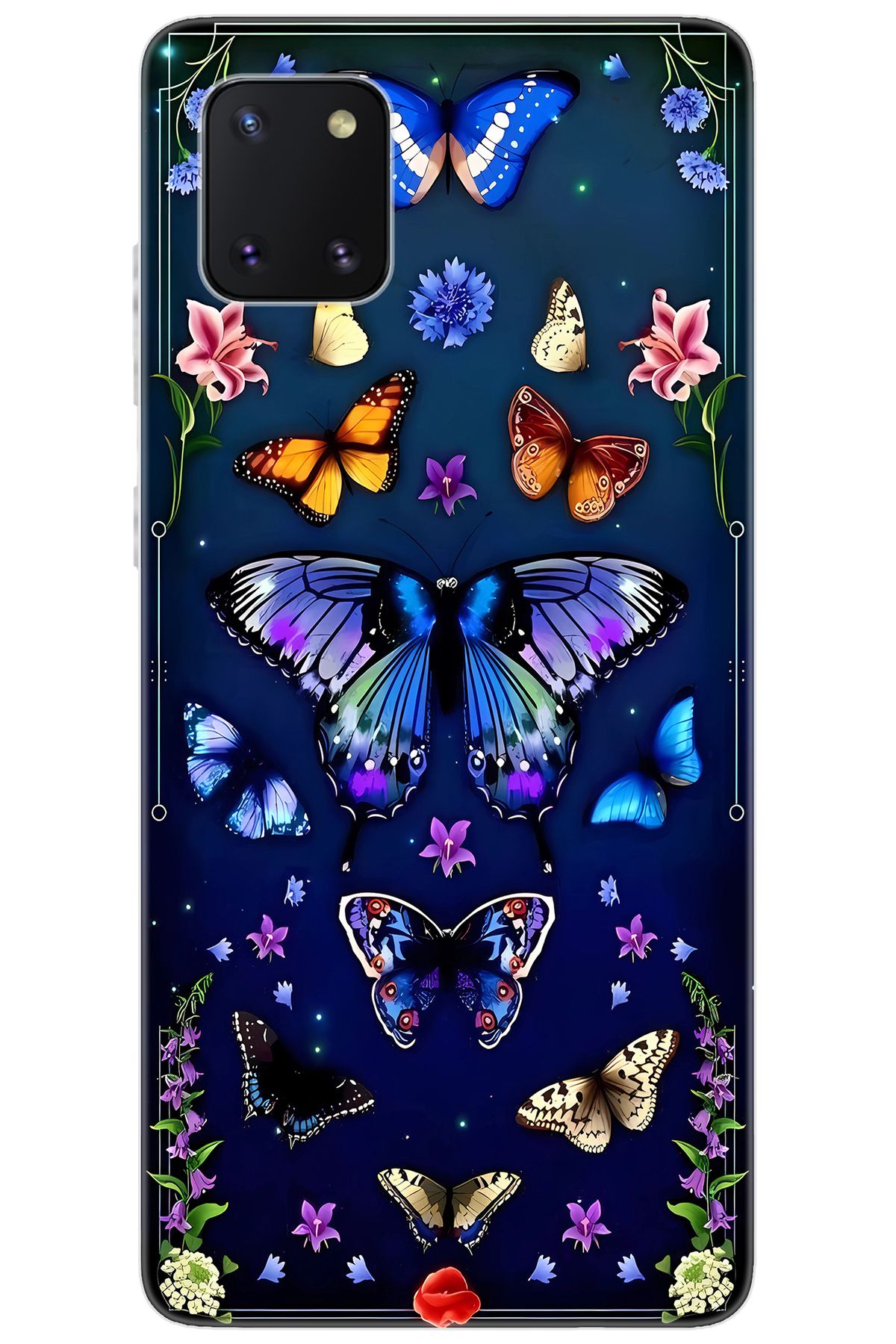 Ceppare Samsung Galaxy Note 10 Lite (SM-N770F) Uyumlu Kılıf Desenli Silikon Kelebek STK:669 CP-uI7Pmlw