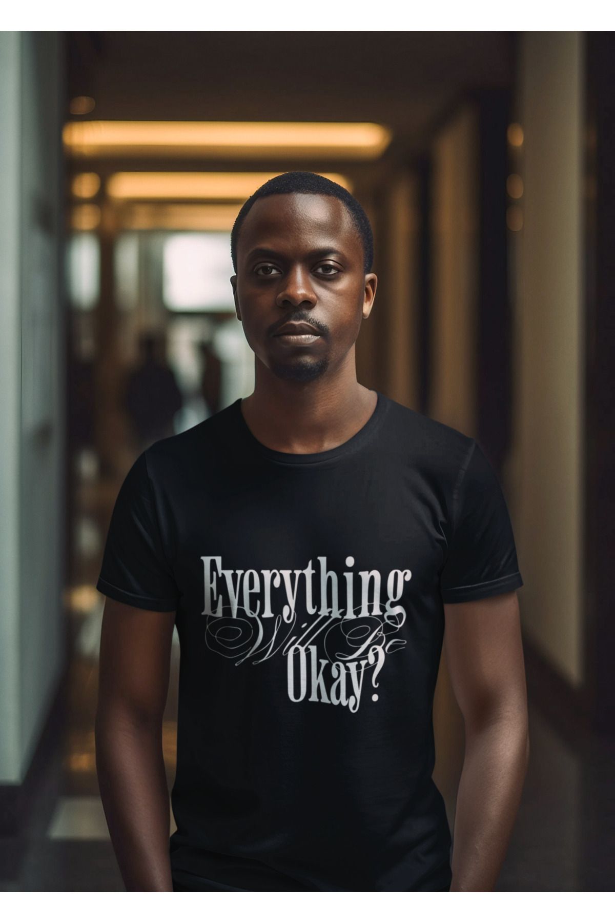 beloved.co Everything Will Be Okey Yazılı Dijital Baskılı Regular Fit %100 Pamuk T-Shirt