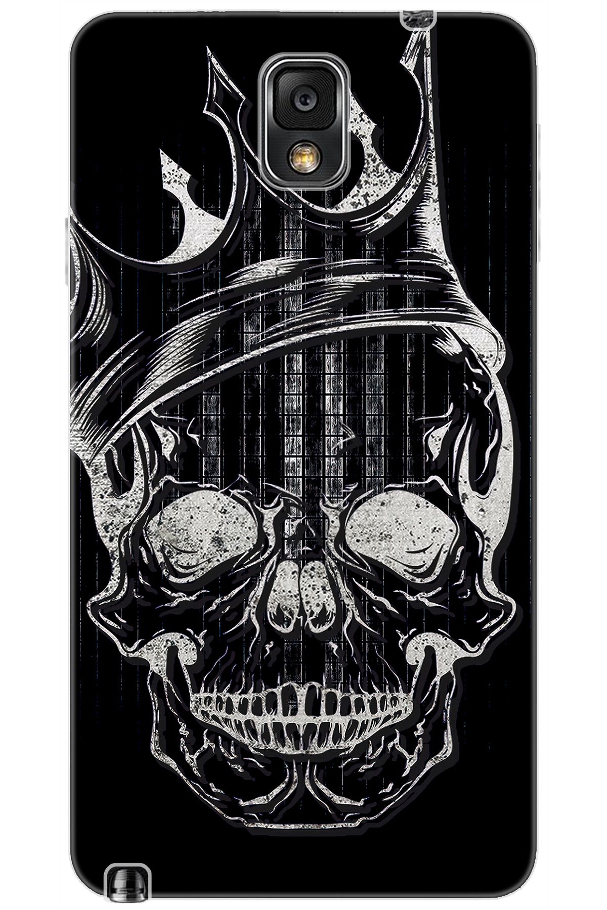Ceppare Samsung Galaxy Note 3 (SM-N9000Q) Uyumlu Kılıf Desenli Silikon Kuru Kafa STK:582 CP-XGJ3R5X