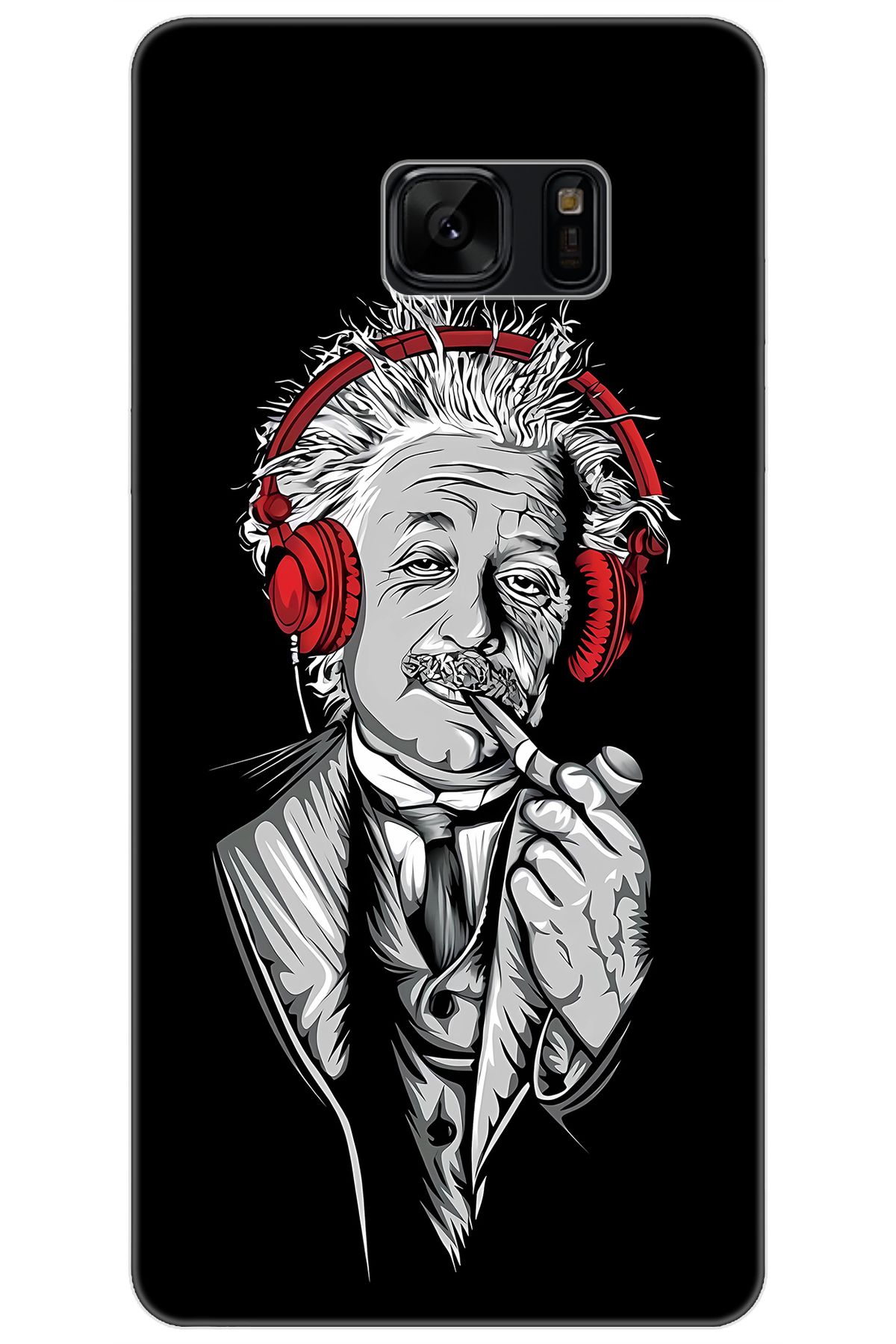 Ceppare Samsung Galaxy Note FE (SM-N935F) Uyumlu Kılıf Desen İnce Silikon Albert Einstein STK:658 CP-dQghAmz