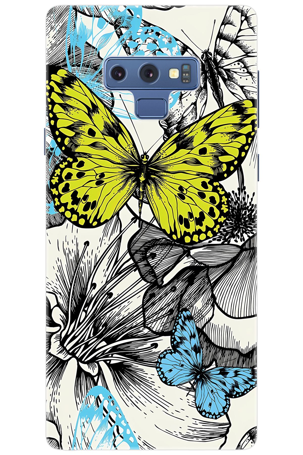 Ceppare Samsung Galaxy Note 9 (SM-N960F) Uyumlu Kılıf Desenli Silikon Kelebek STK:647 CP-Jd7bQLy