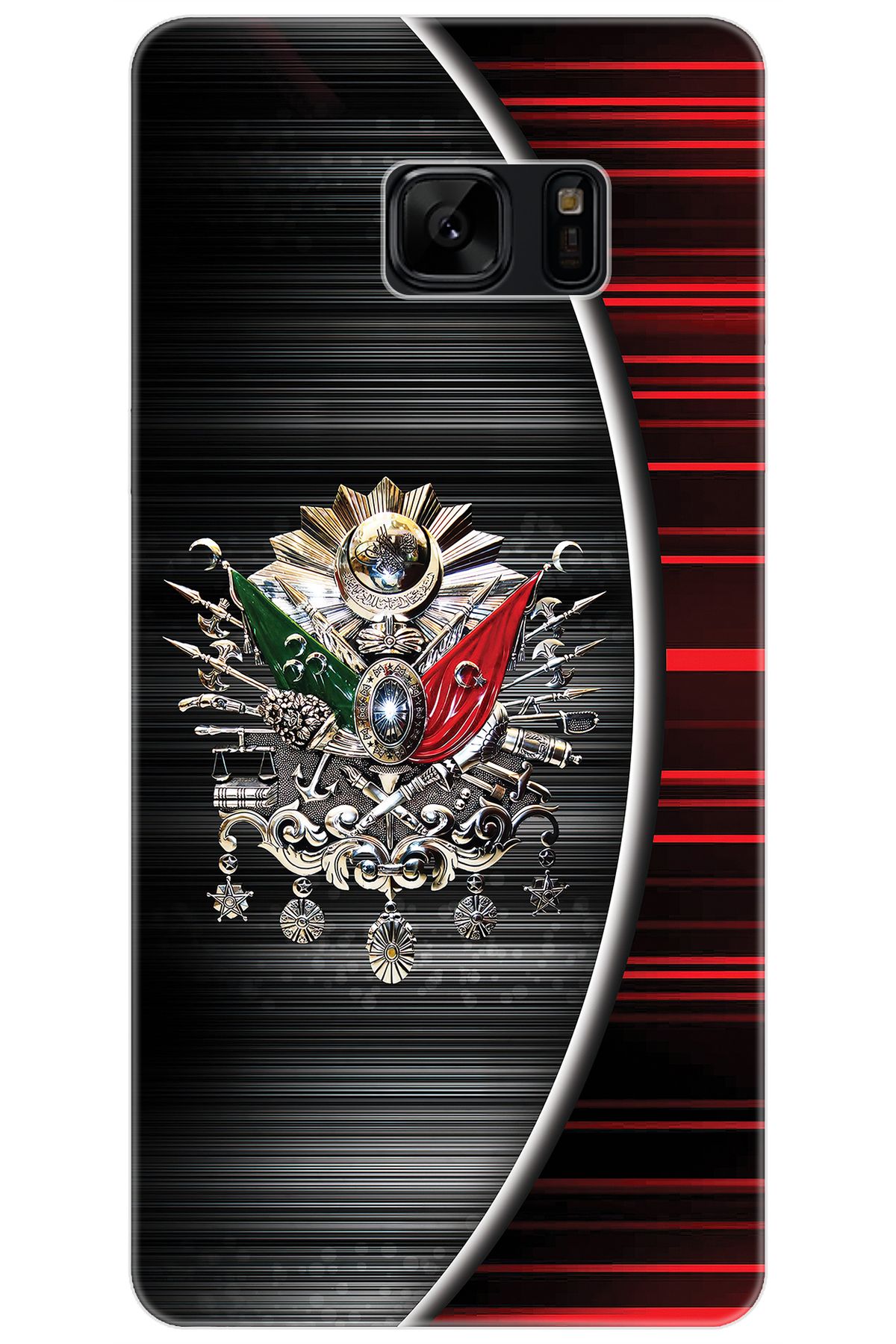 Ceppare Samsung Galaxy Note FE (SM-N935F) Uyumlu Kılıf Desenli İnce Silikon Osmanlı Tuğra STK:410 CP-x3zsy6j