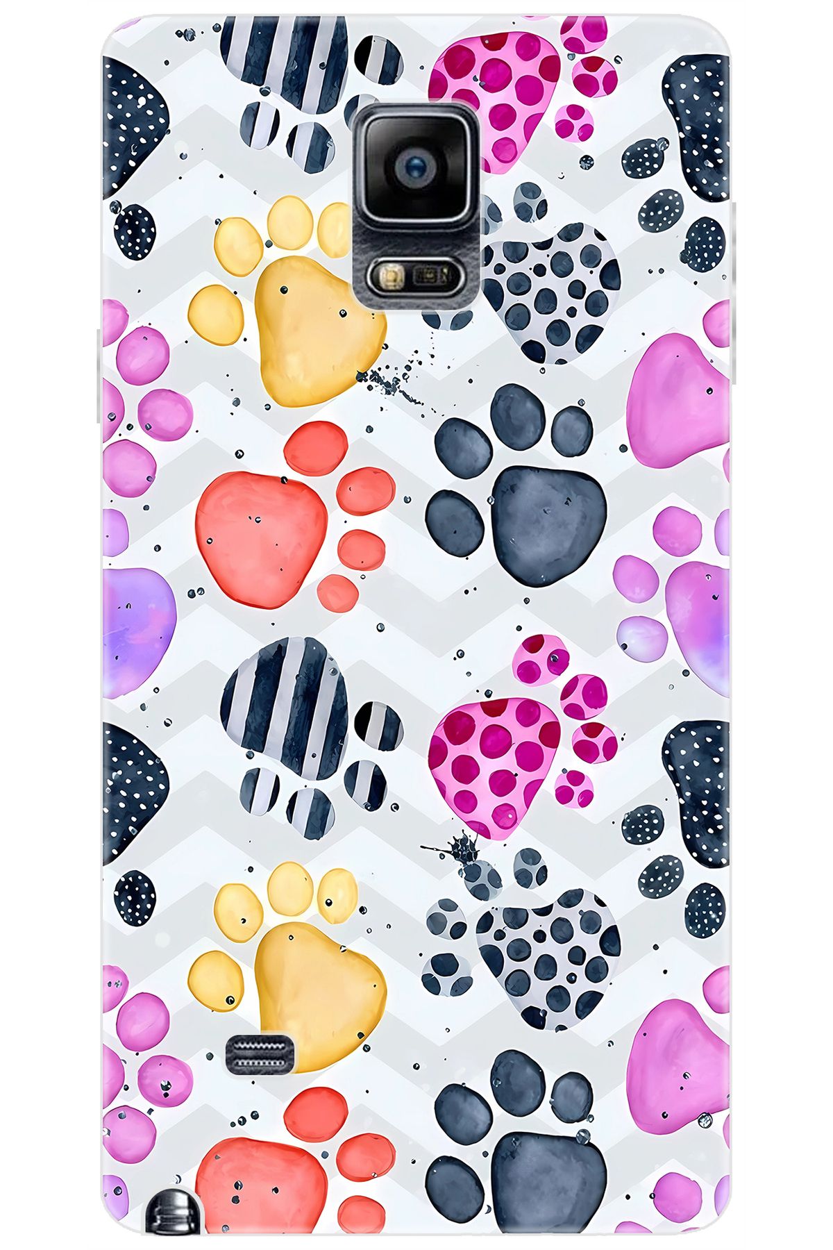 Ceppare Samsung Galaxy Note 4 (SM-N910F) Uyumlu Kılıf Desenli Silikon Renkli Patiler STK:670 CP-xTenPPd