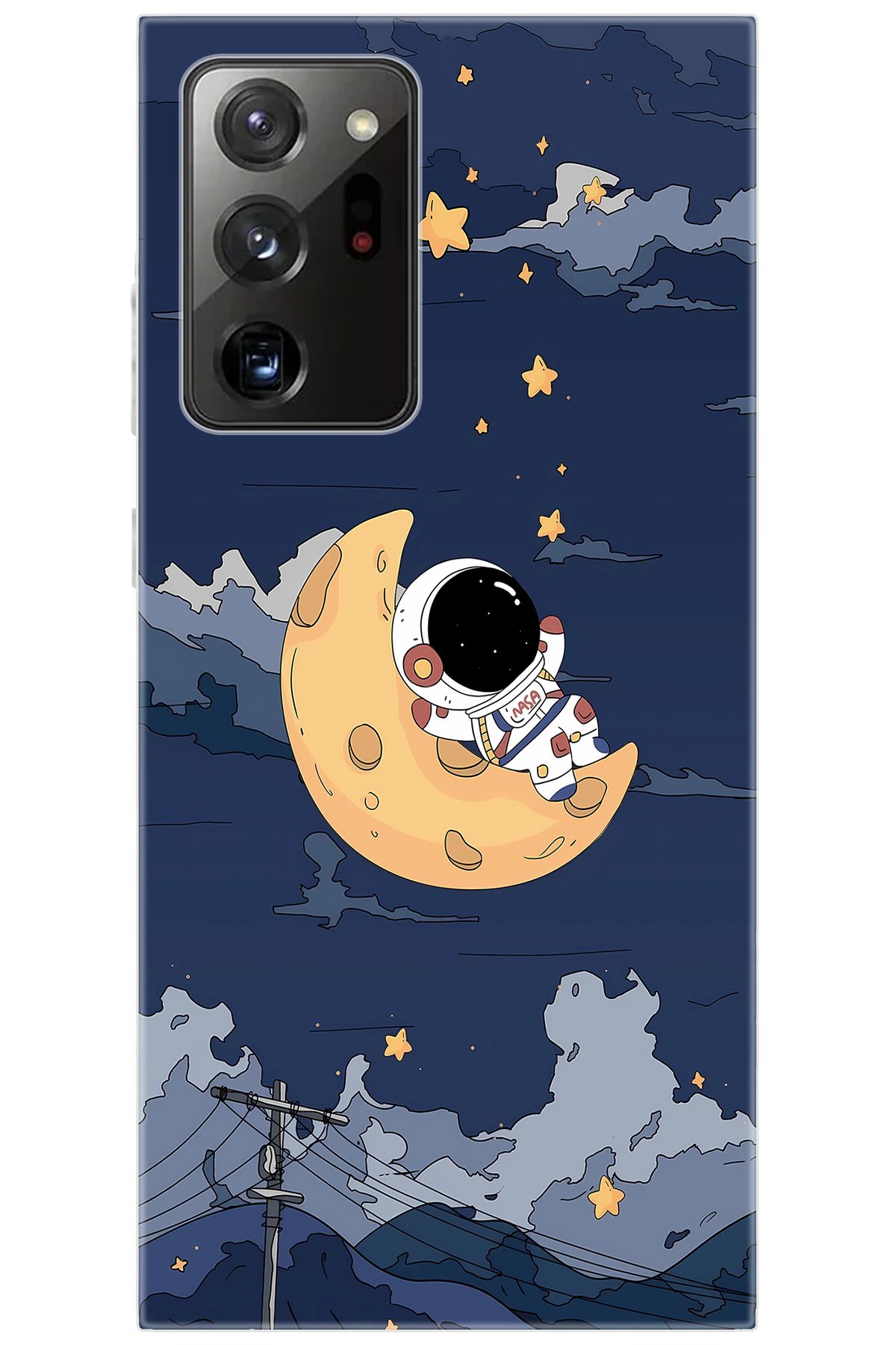 Ceppare Samsung Galaxy Note 20 ULTRA (SM-N985F) Uyumlu Kılıf Desenli Silikon Astronot STK:684 CP-RpjKqU4