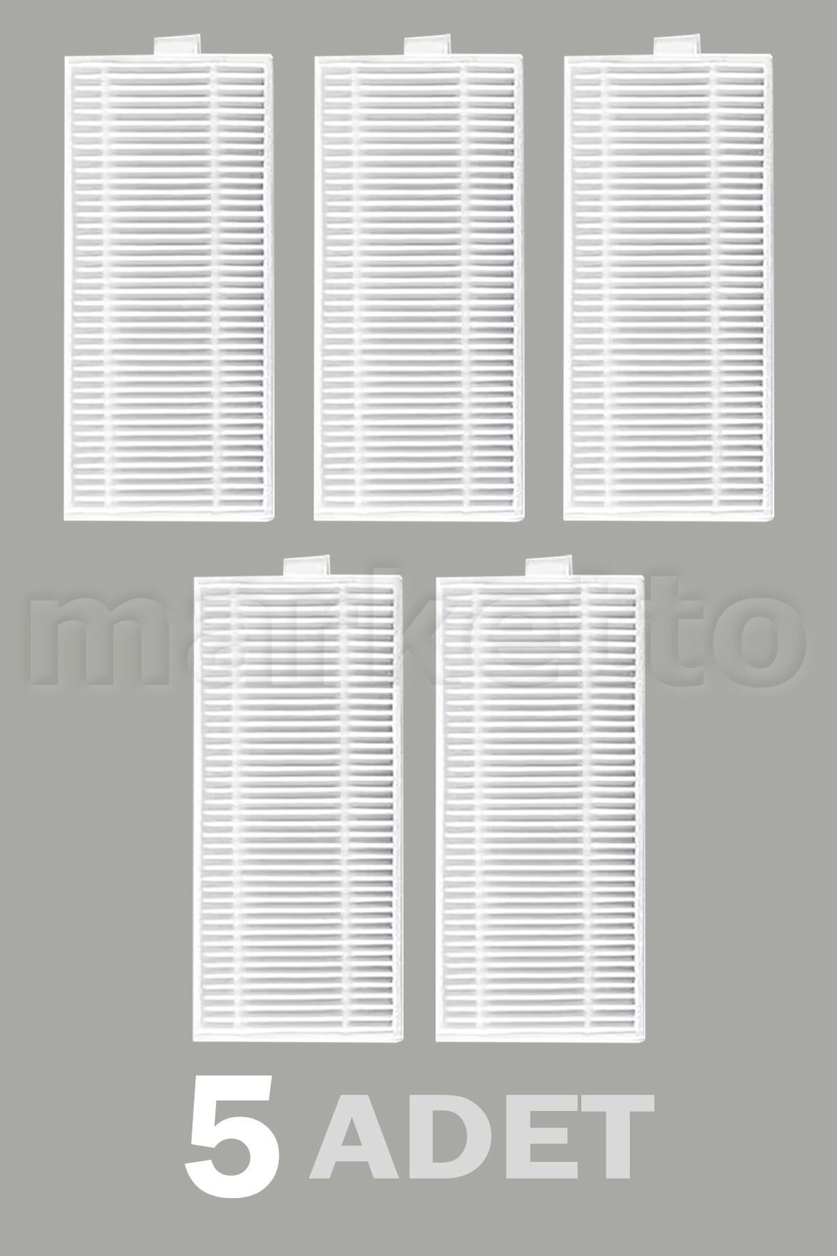 Marketto Grundig VCR 6231 Uyumlu Robot Süpürge Hepa Filtresi 5 Adet