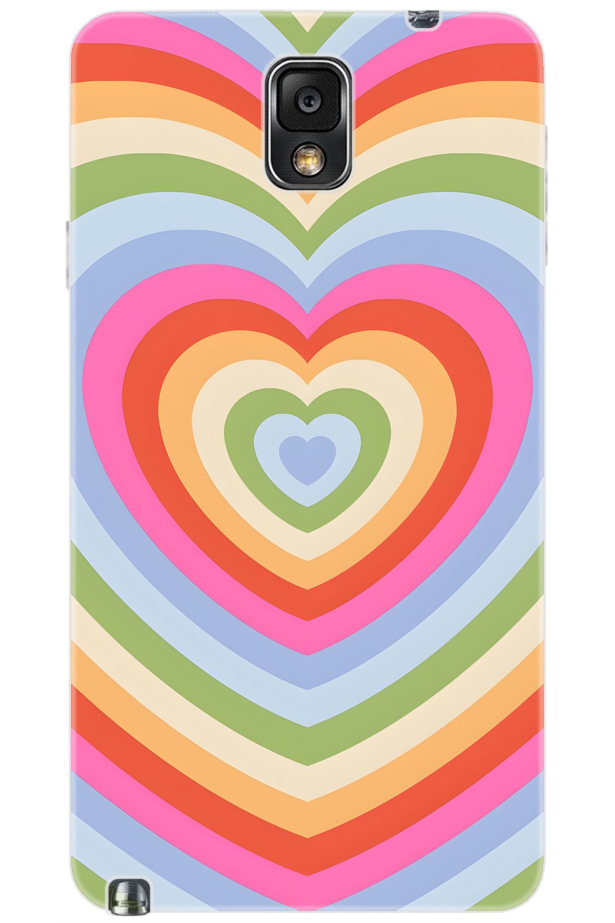 Ceppare Samsung Galaxy Note 3 (SM-N9000Q) Uyumlu Kılıf Desenli Silikon Renkli Kalpler STK:1019 CP-rXq9NMY
